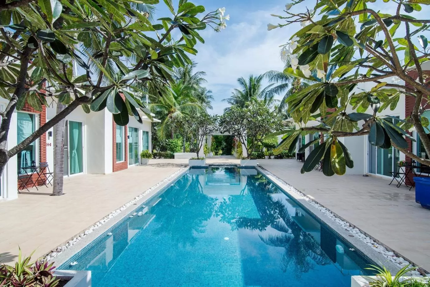 Pool view in The Beach Village Resort