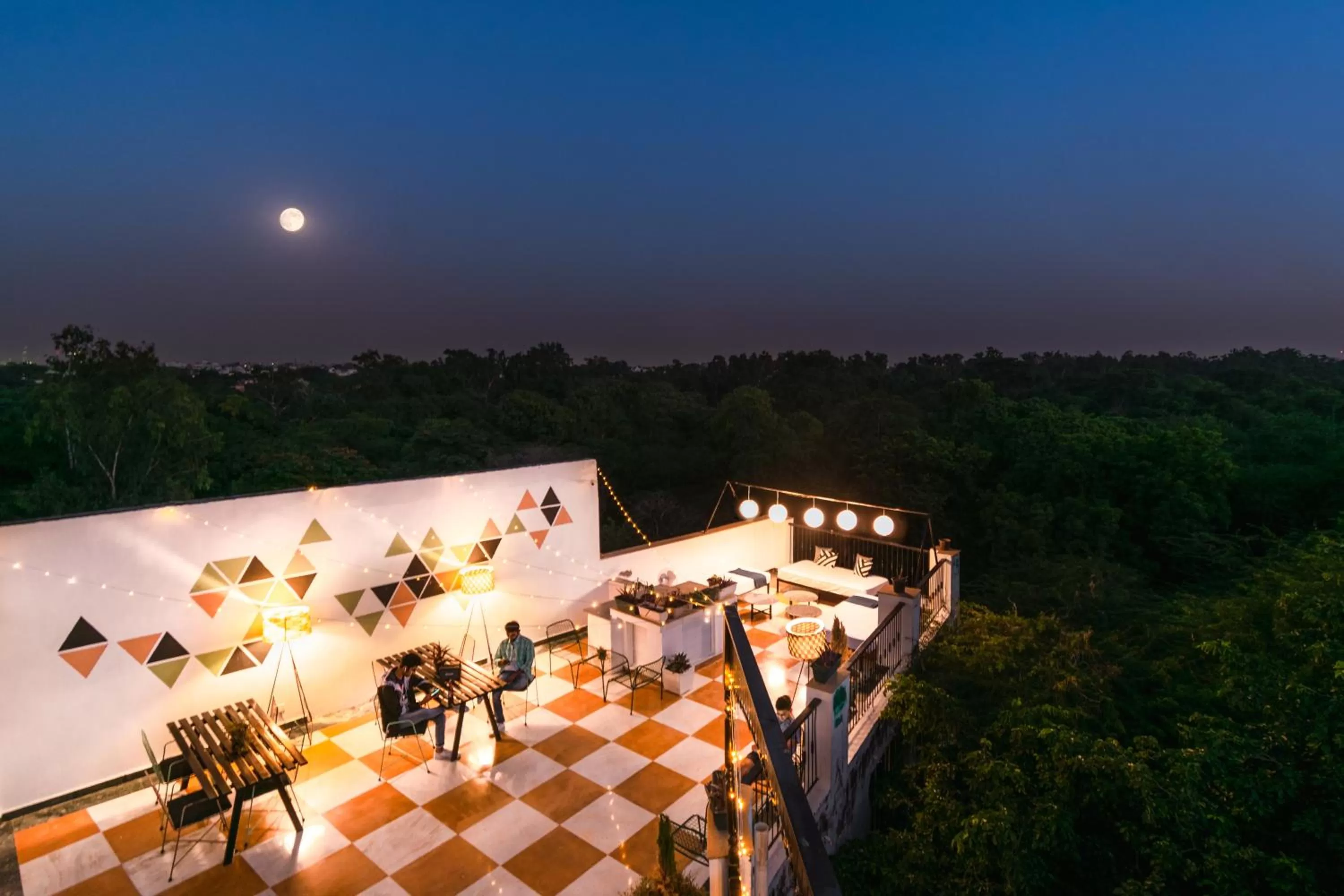 Patio in LetsBunk Poshtel & Suites