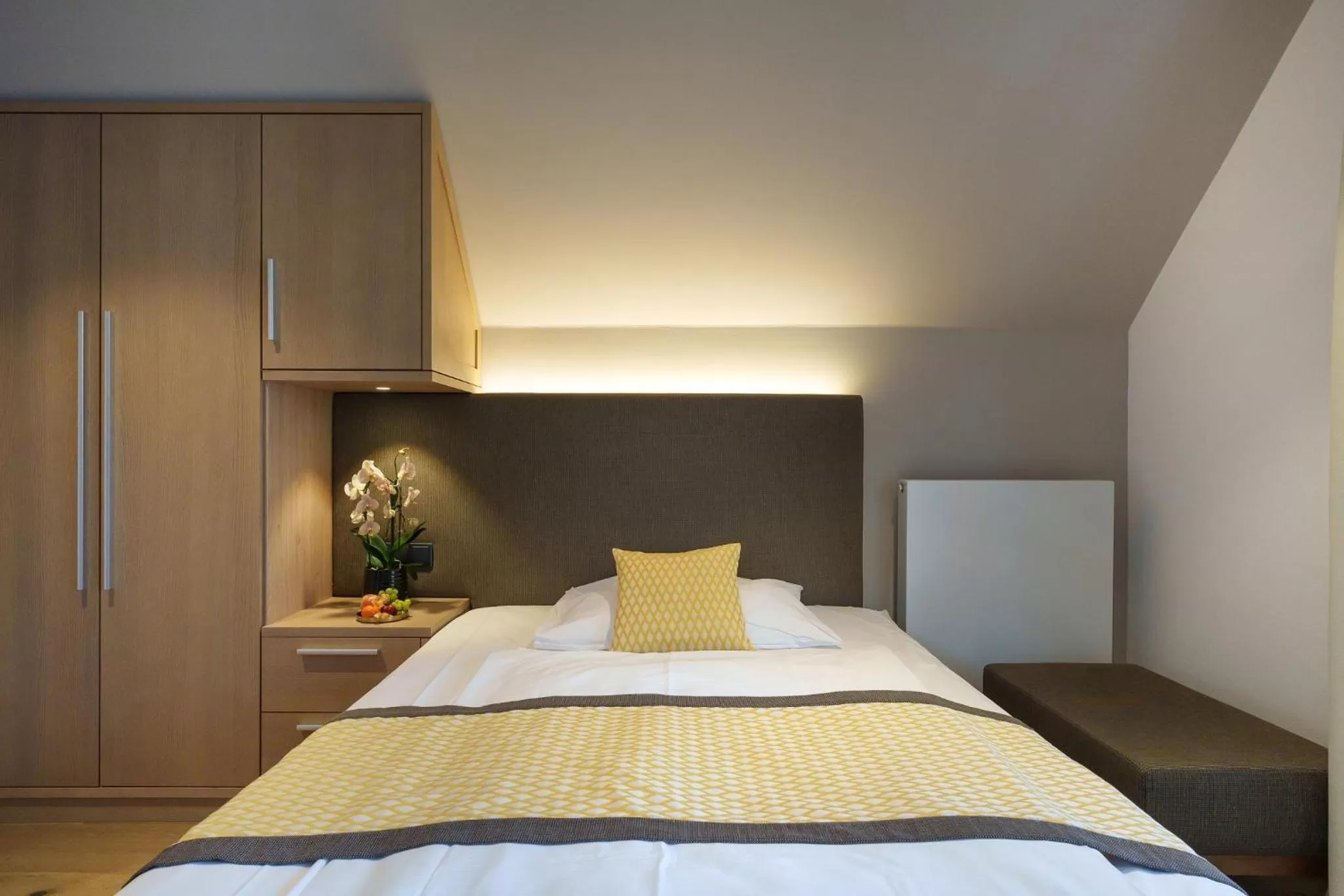 Bedroom, Bed in Hotel Turmhof