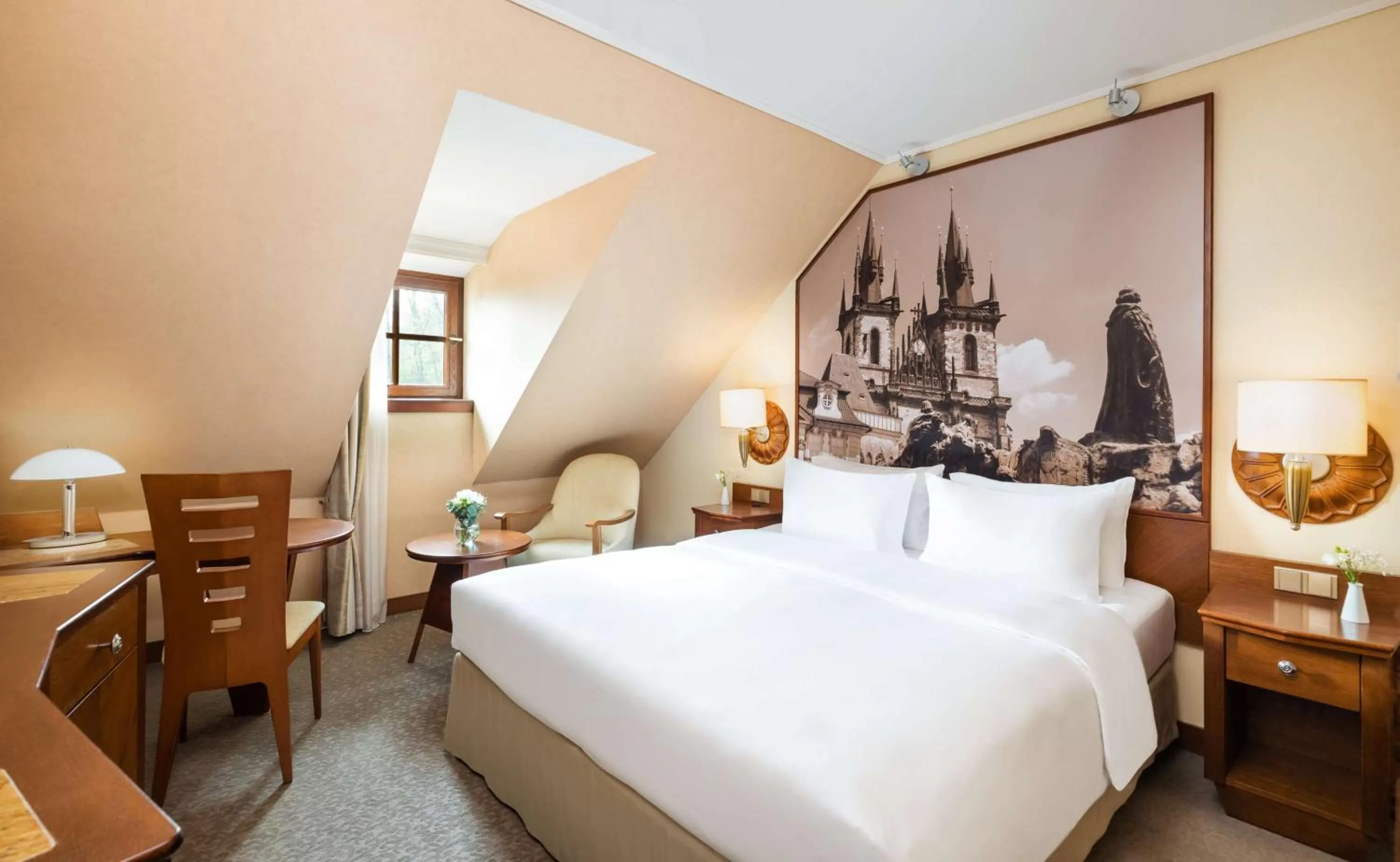 Bedroom, Bed in Lindner Hotel Prague Castle, part of JdV by Hyatt