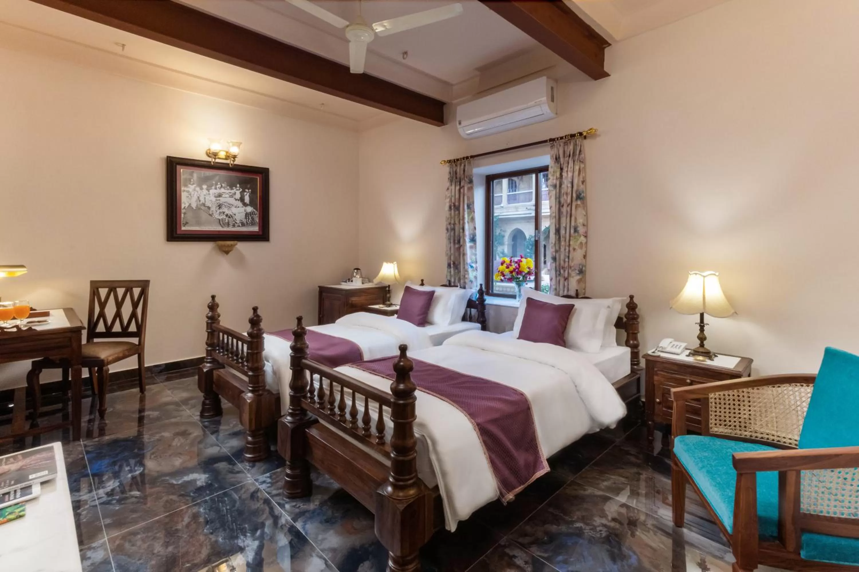 Bedroom, Bed in WelcomHeritage Mohangarh Fort