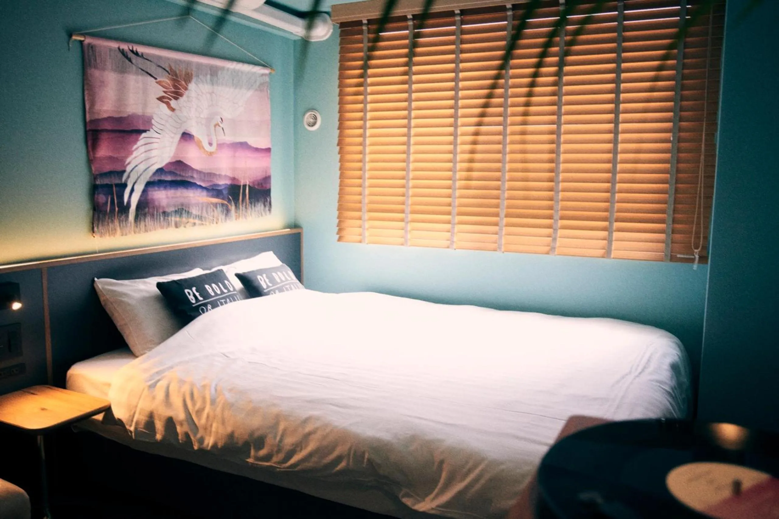 Bed in Hotel She, Kyoto