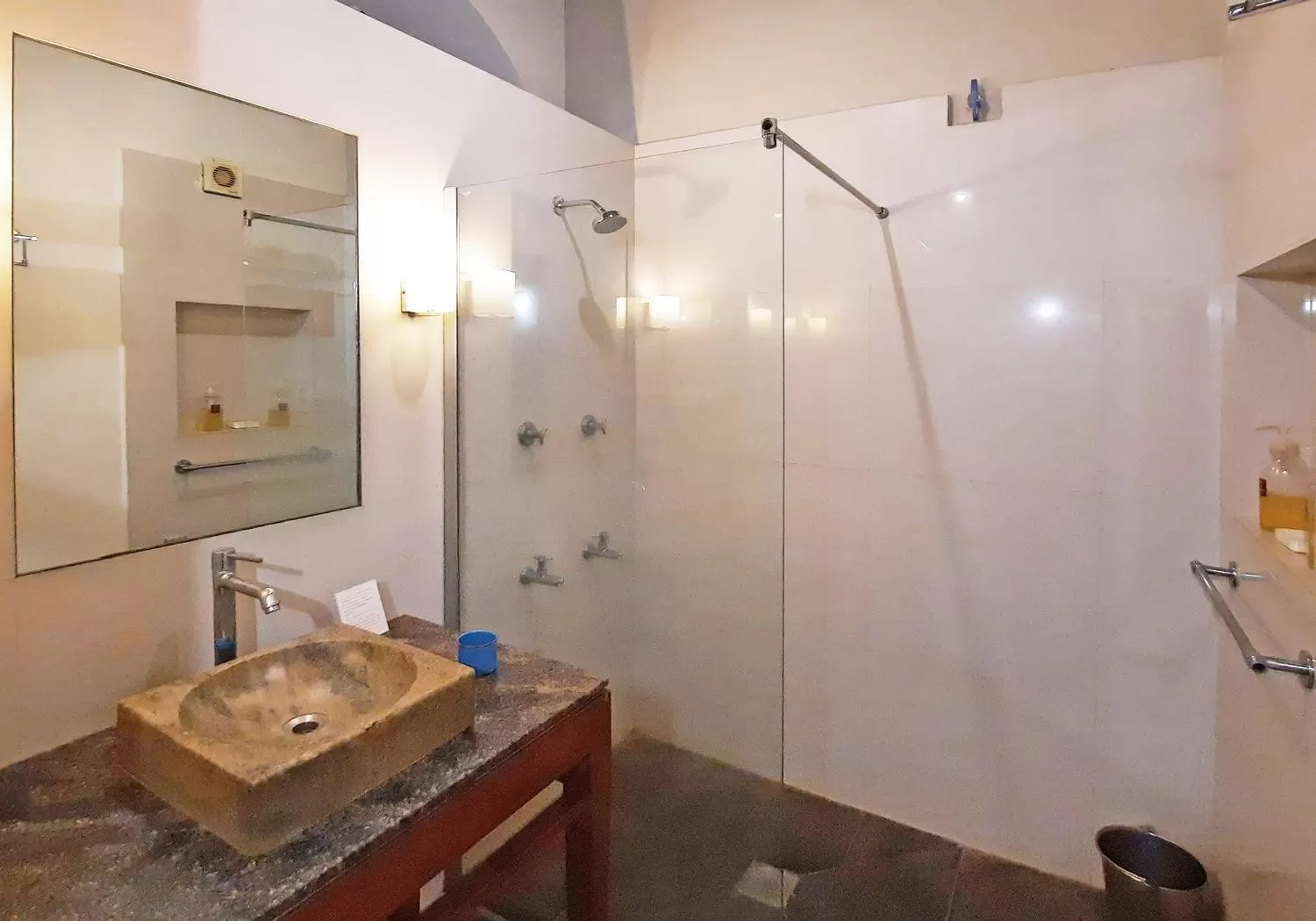 Bathroom in Saratha Vilas Chettinad