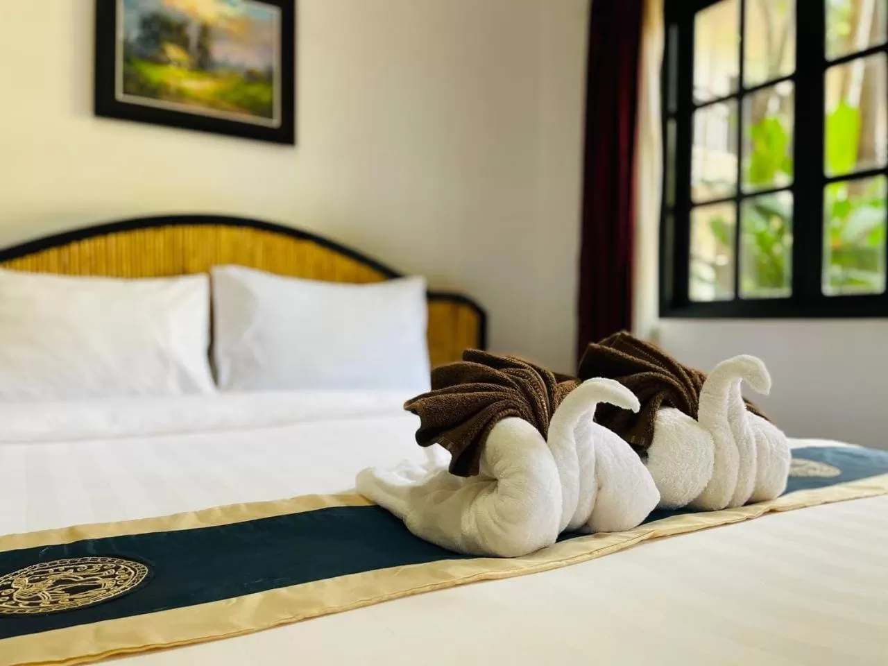 Decorative detail, Bed in Angkor Tiger Resort