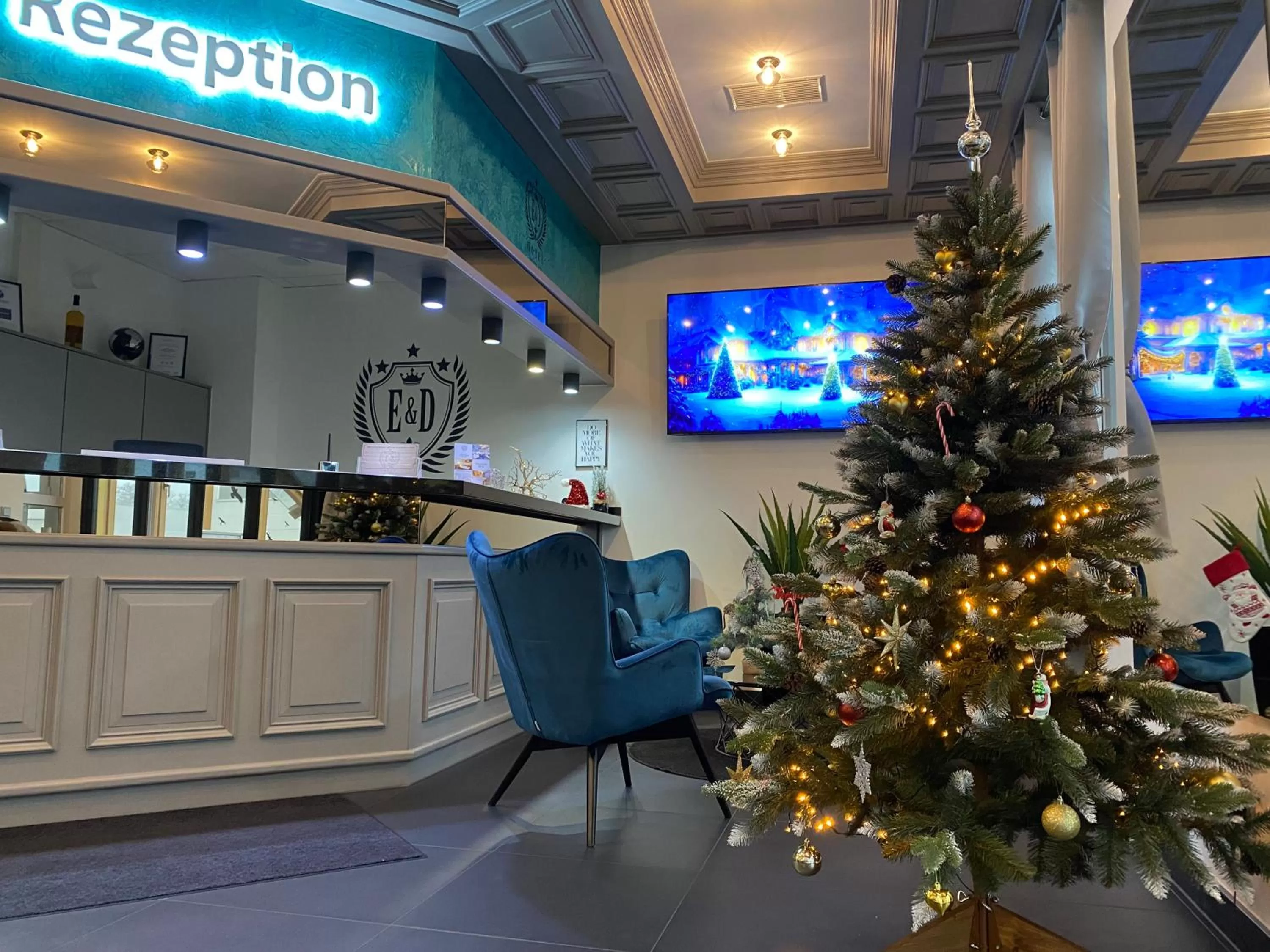 Lobby or reception in E&D Hotel Rodgau
