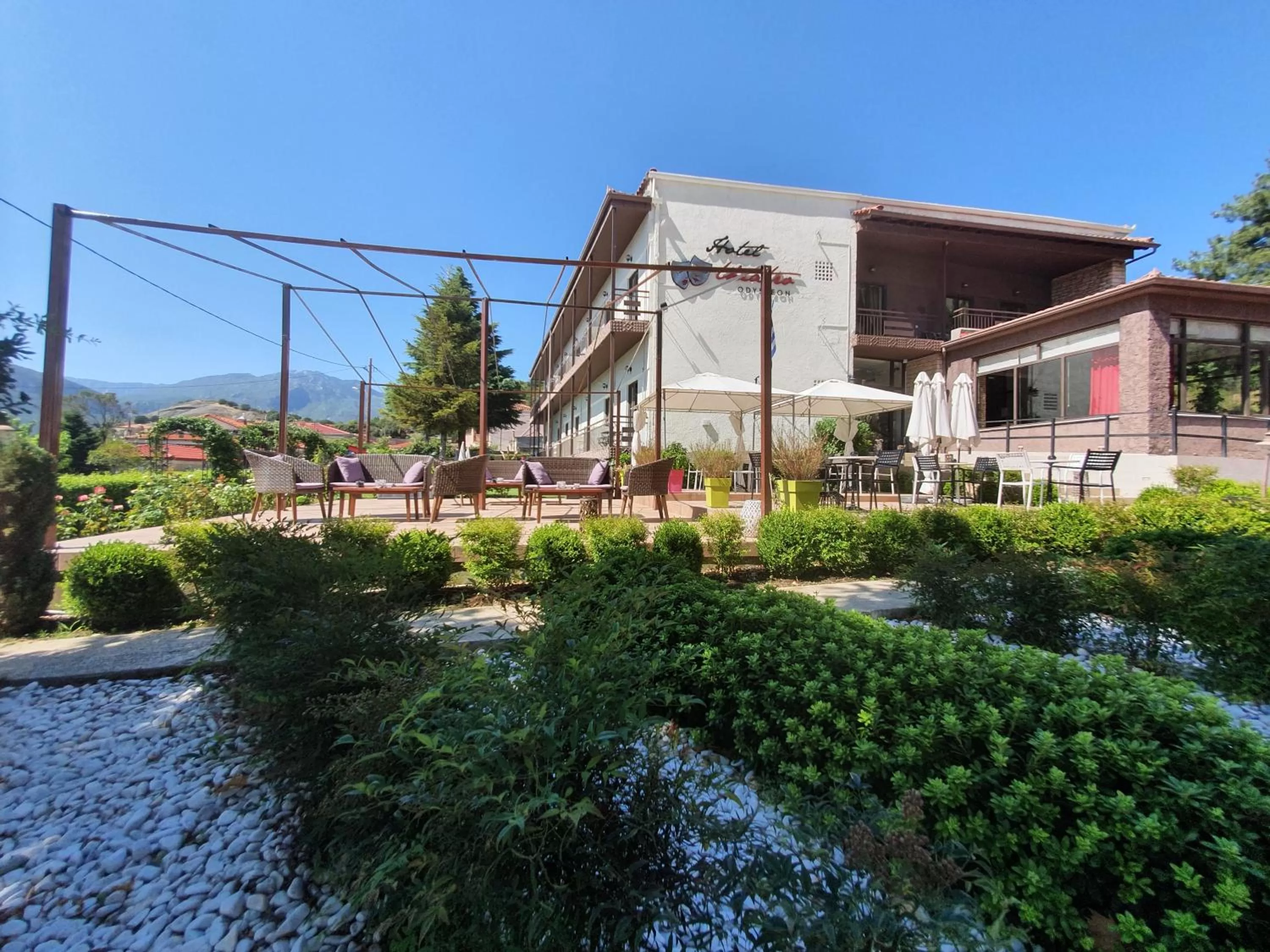 Facade/entrance in Theatro Hotel Odysseon