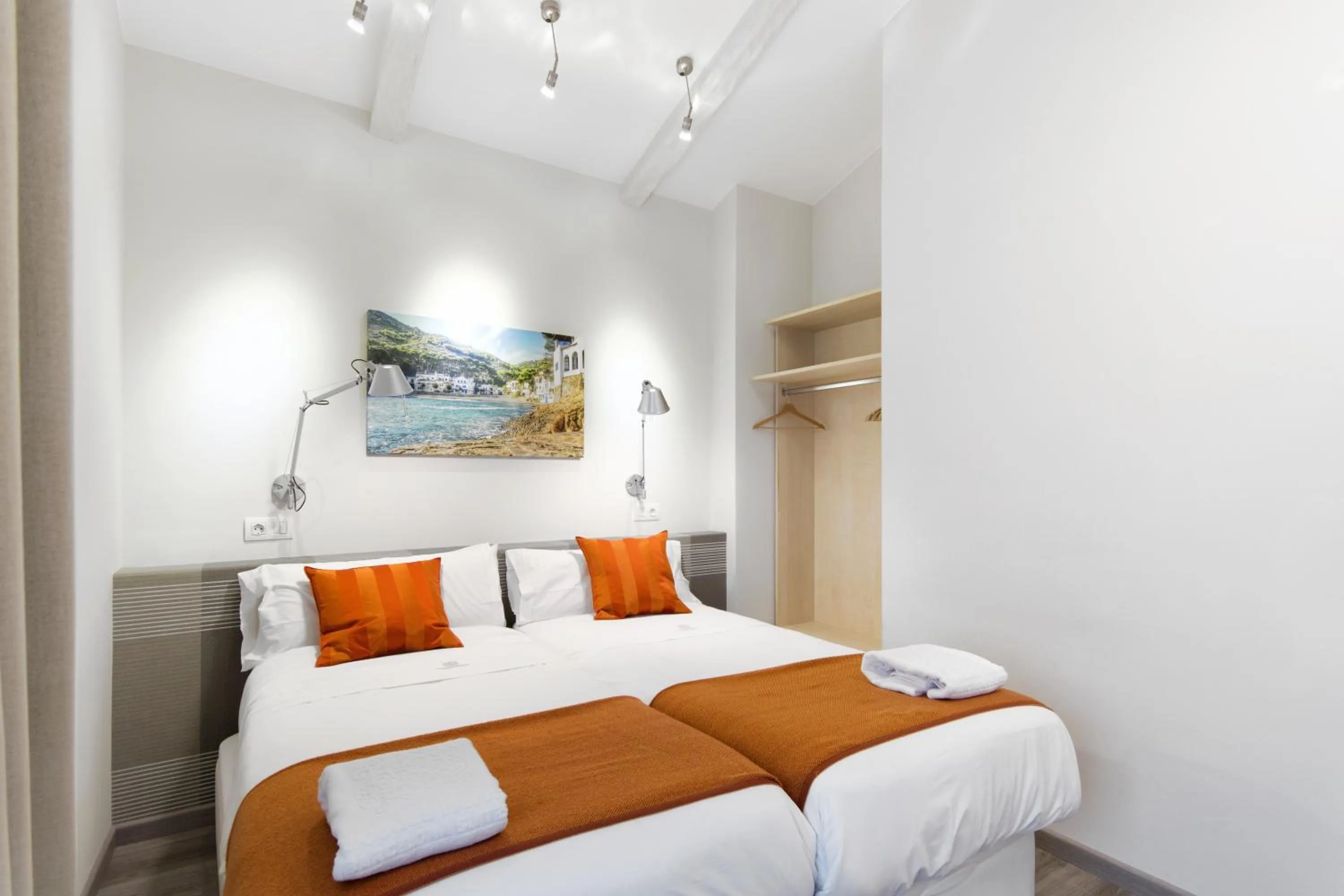 Bedroom, Bed in Eixample Building Apartments by Mercedes Heritage