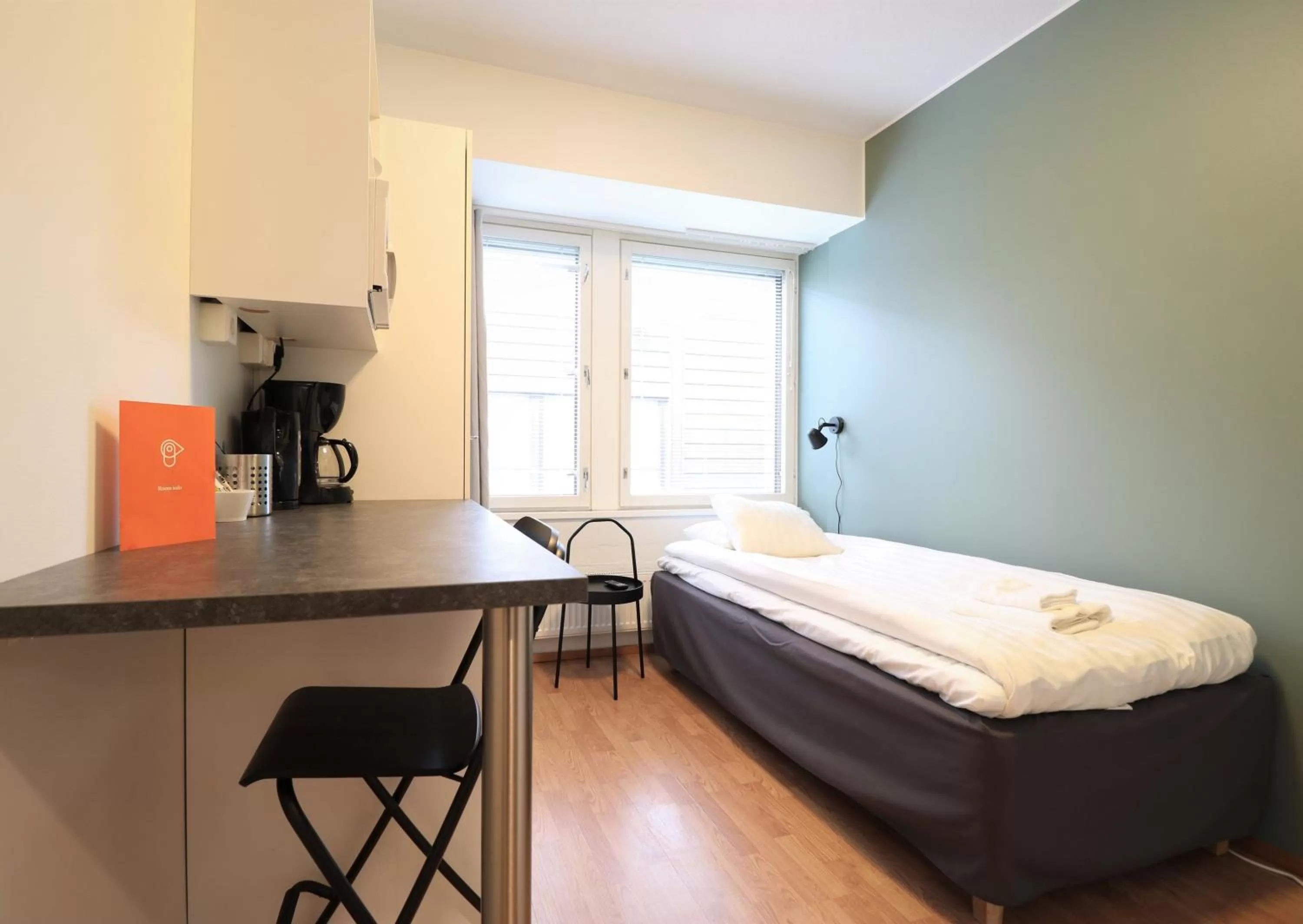 Photo of the whole room, Bed in Forenom Aparthotel Helsinki Herttoniemi