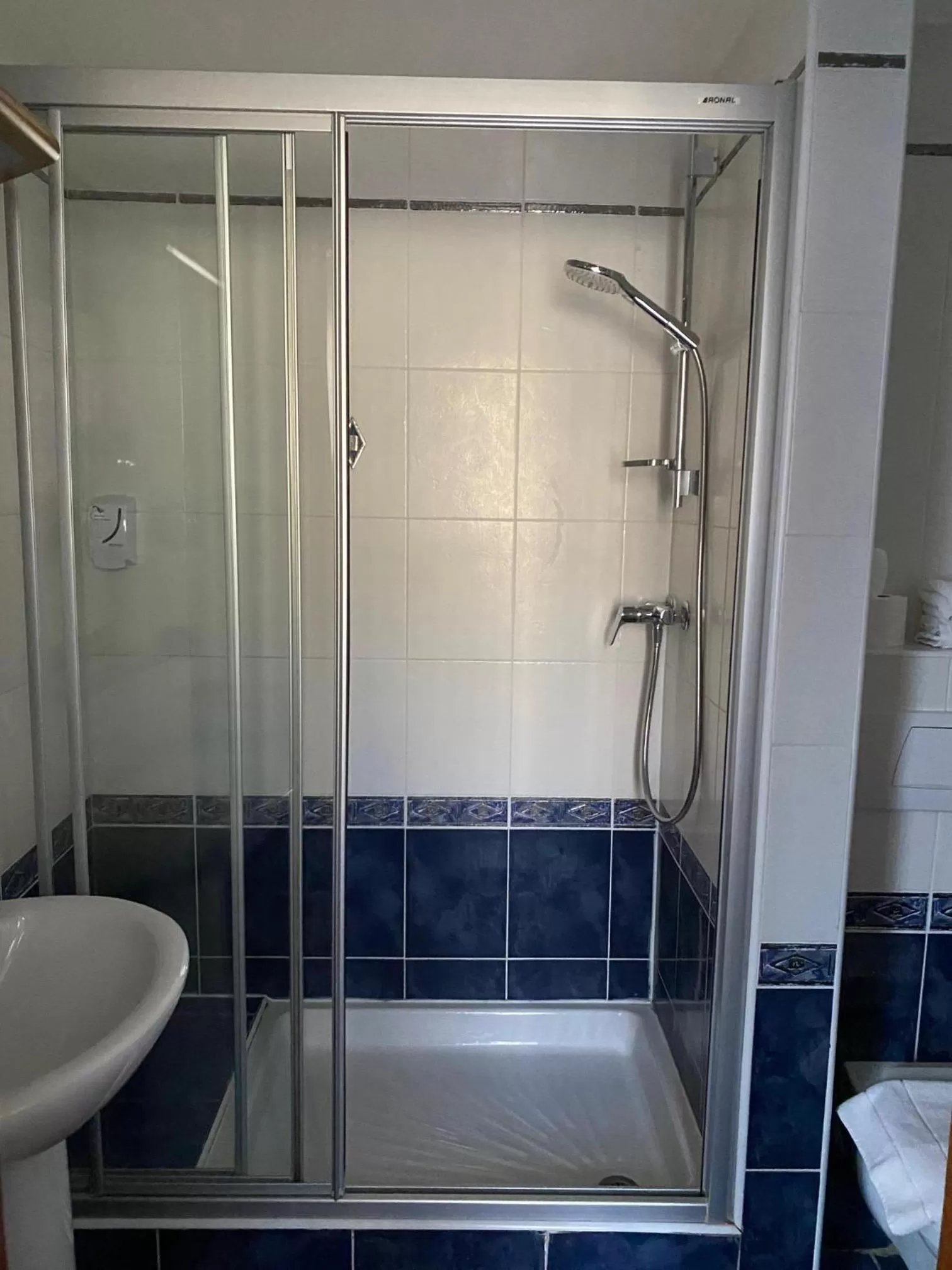 Shower in Logis Hôtel Restaurant Au Cerf d'Or