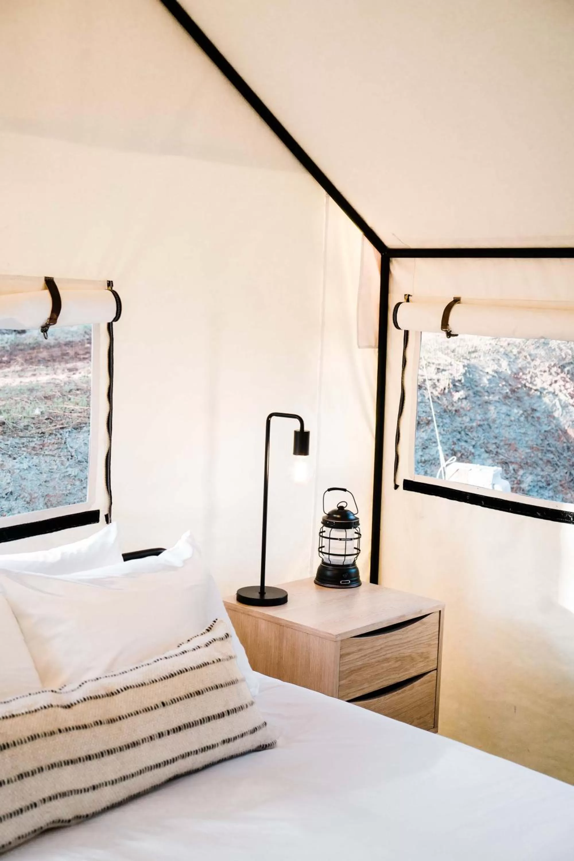 Bed in AutoCamp Yosemite