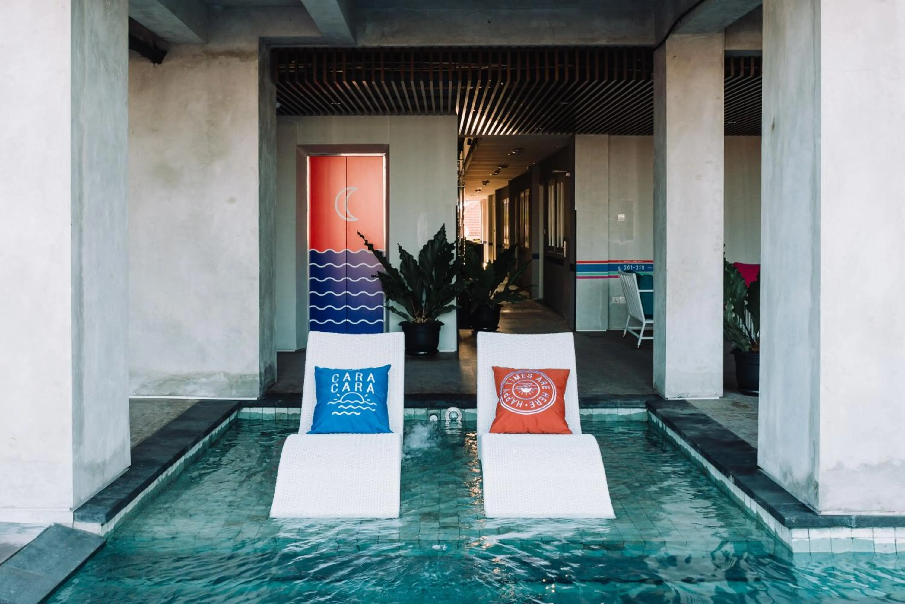 Pool view in Cara Cara Inn