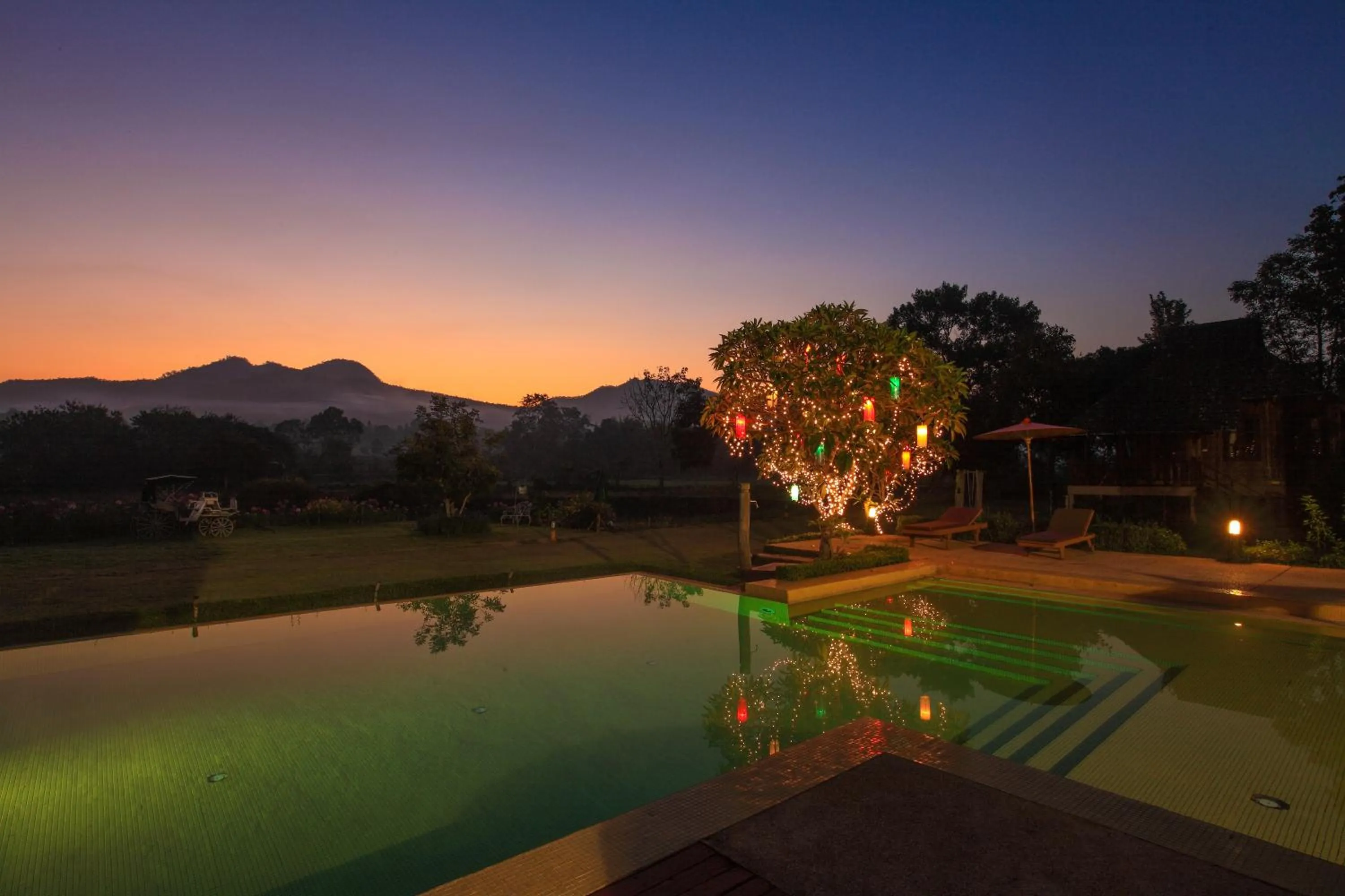 Pool view in Belle Villa Resort, Pai
