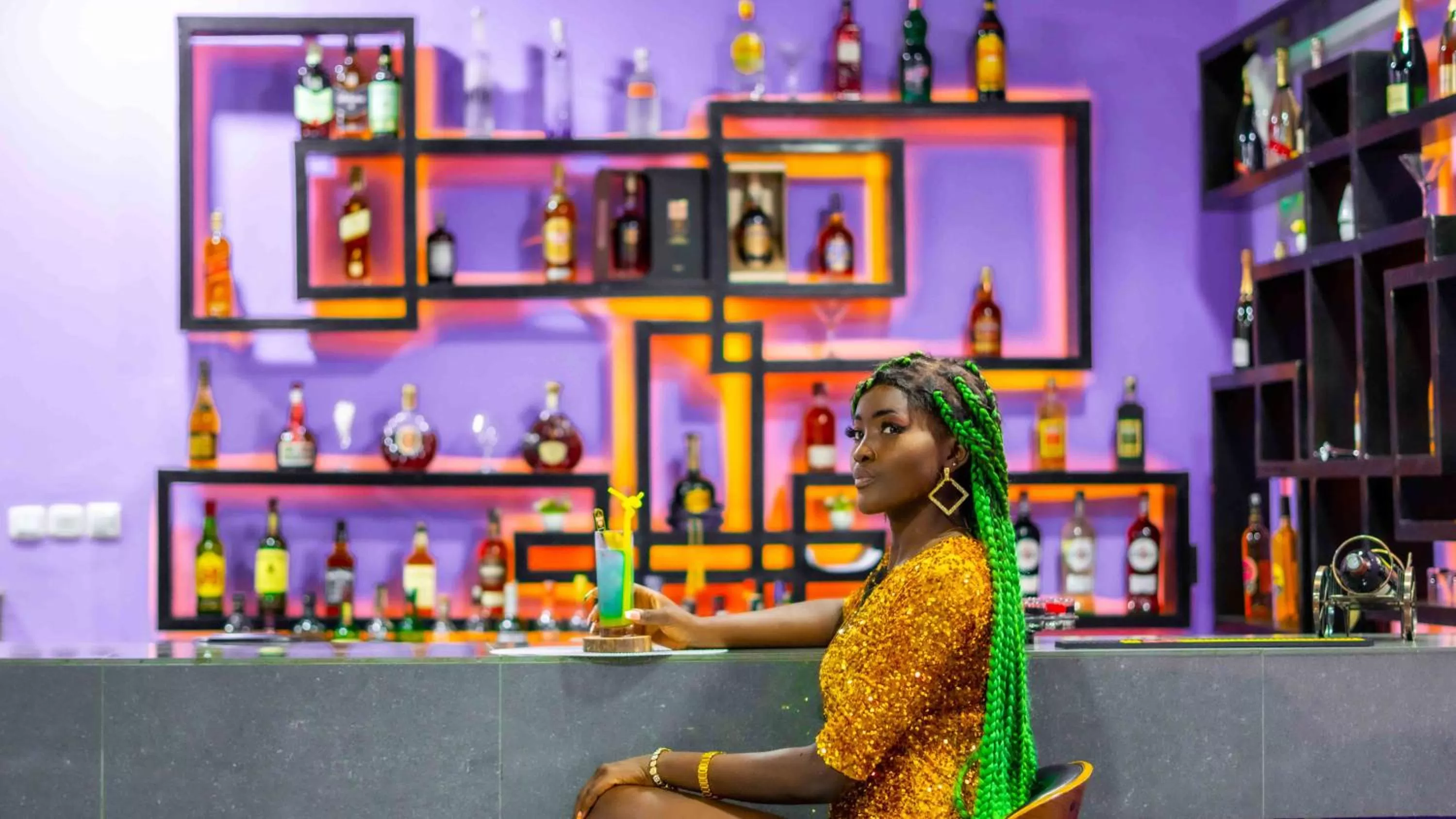 Lounge or bar in La Vallée de Bana