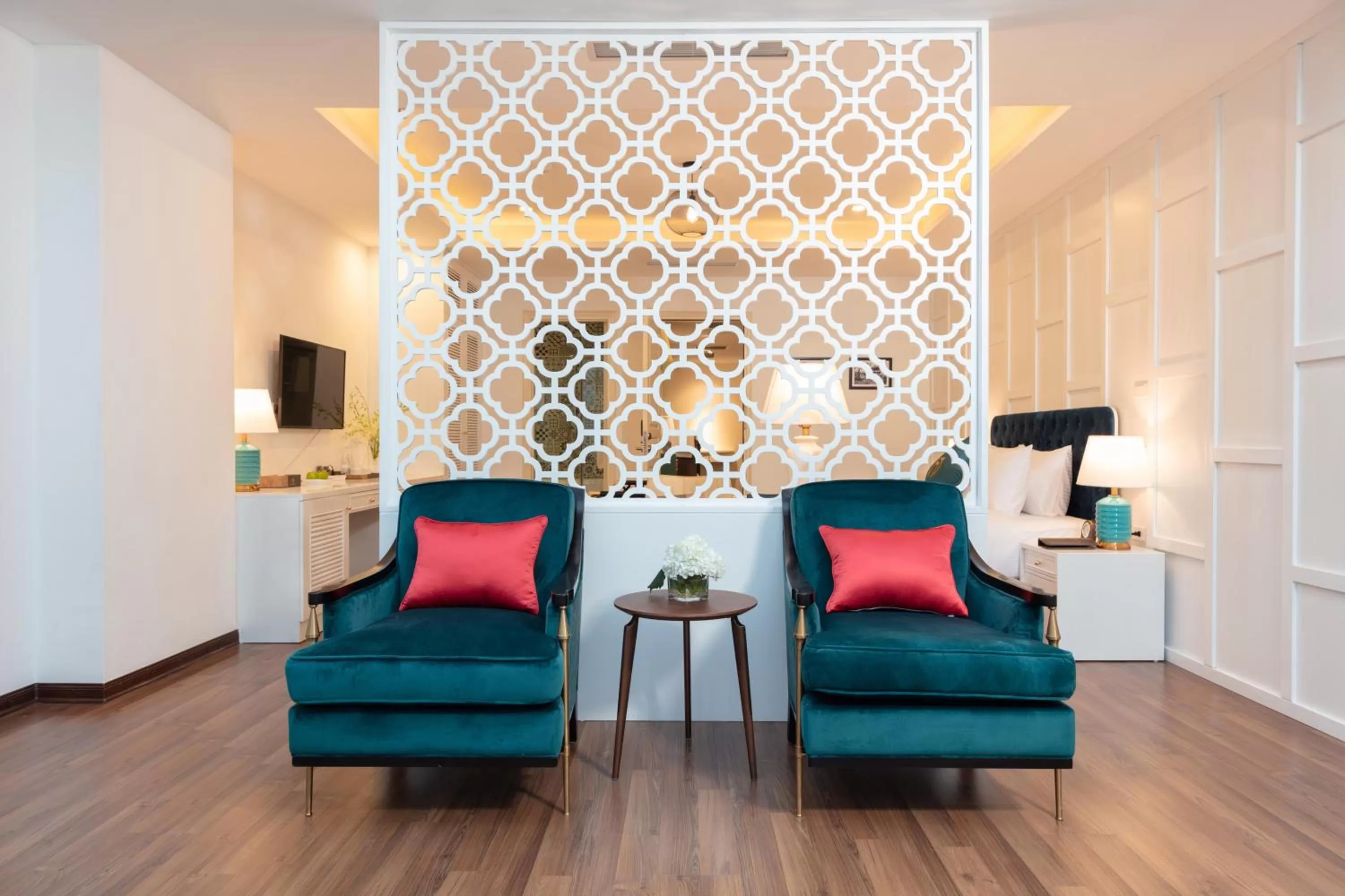 Seating area in Minasi HanoiOi Lakeside Hotel