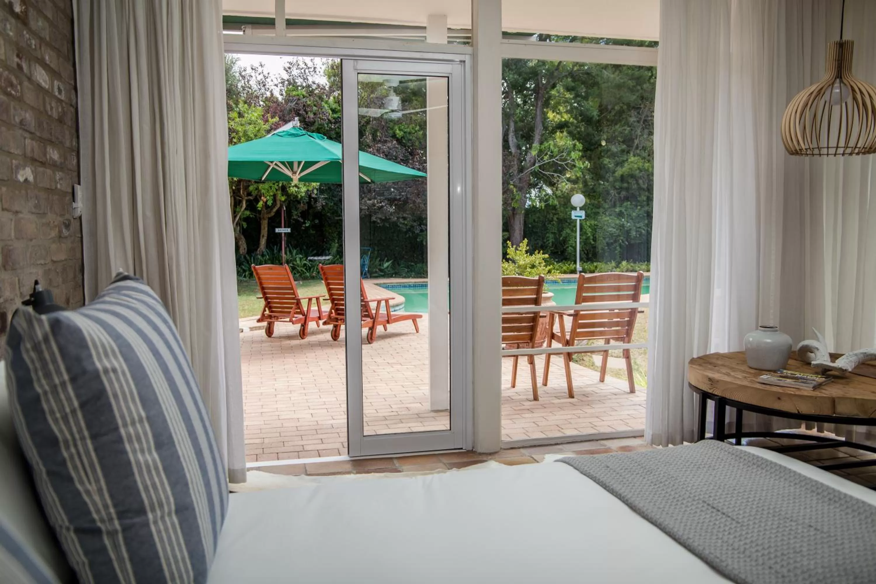 Pool view, Bed in Raw Karoo Guest House