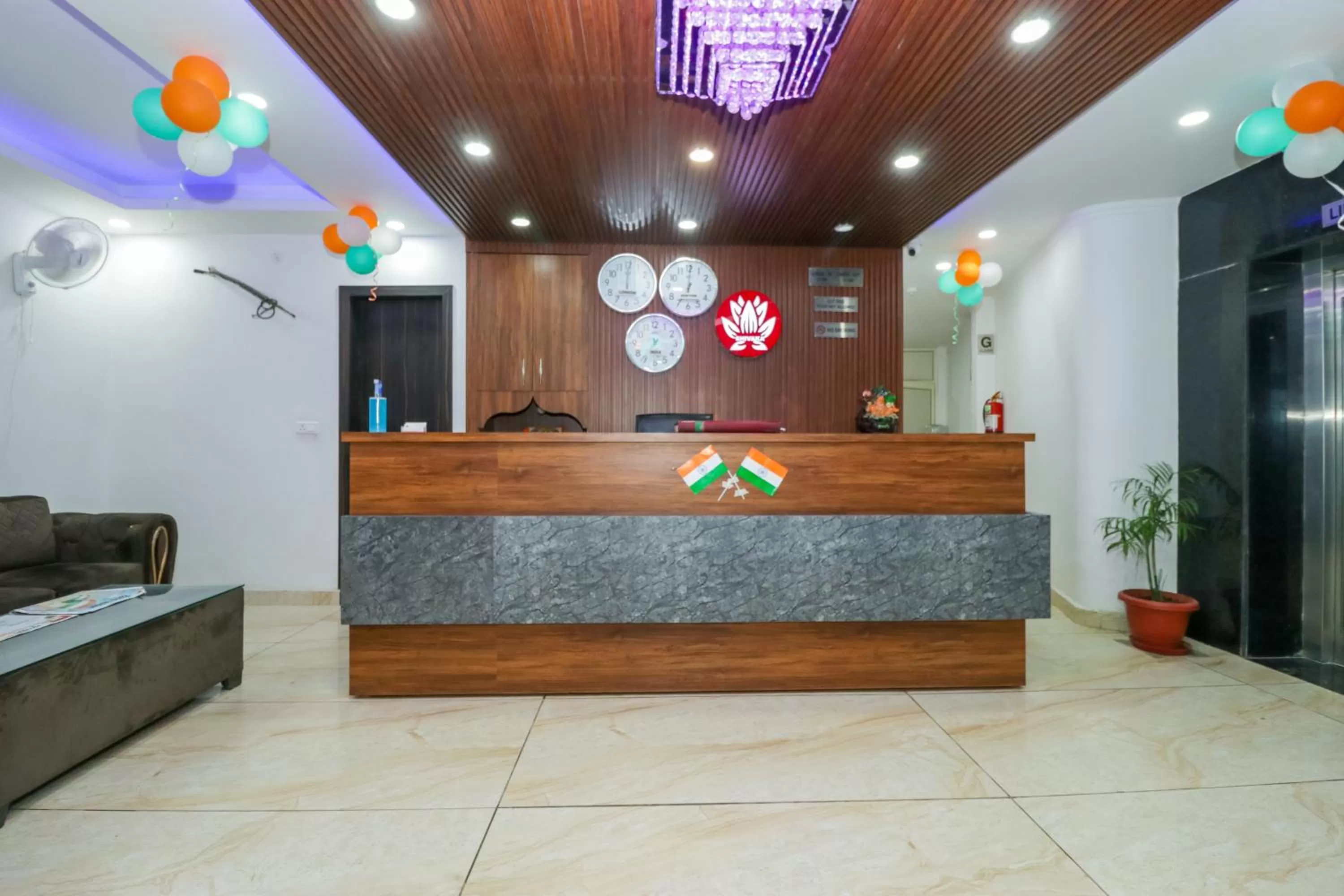 Lobby or reception in Airport Hotel Shivaka Inn