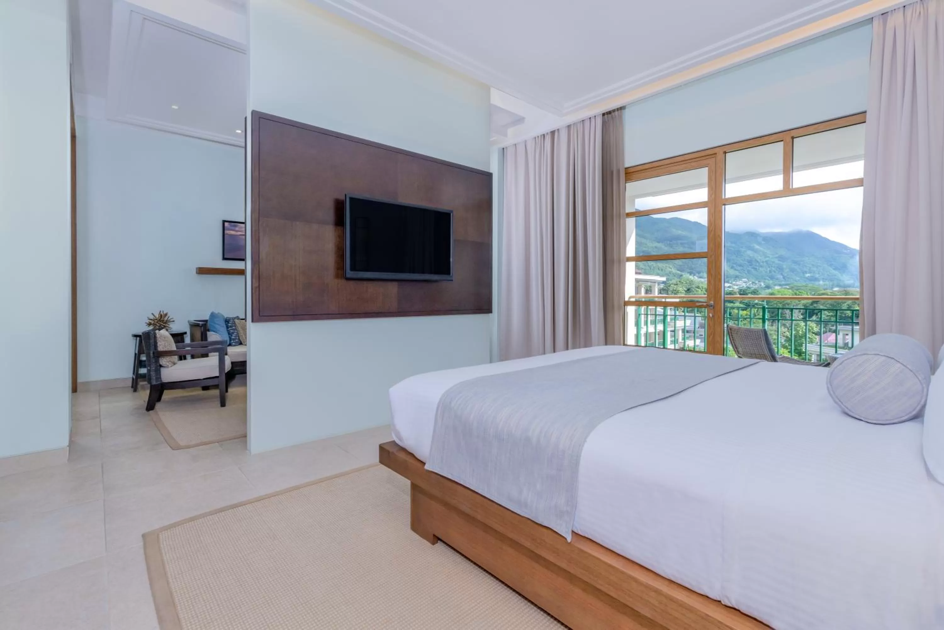 View (from property/room), Bed in Savoy Seychelles Resort & Spa