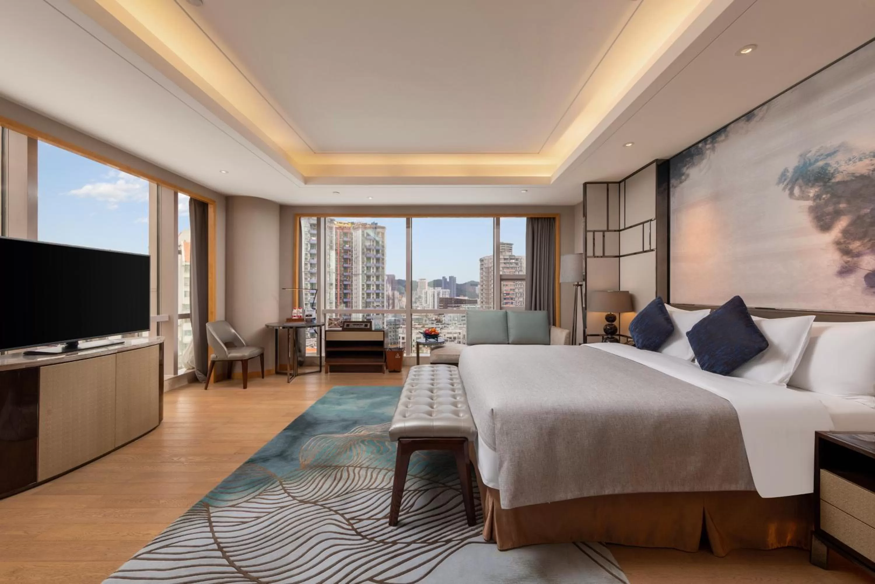 Bed in Zhuhai Longzhuda International Hotel