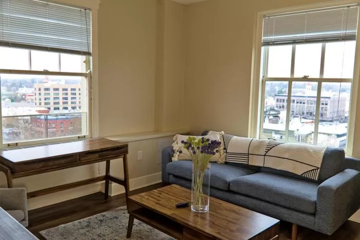 Seating area in Hotel Leo