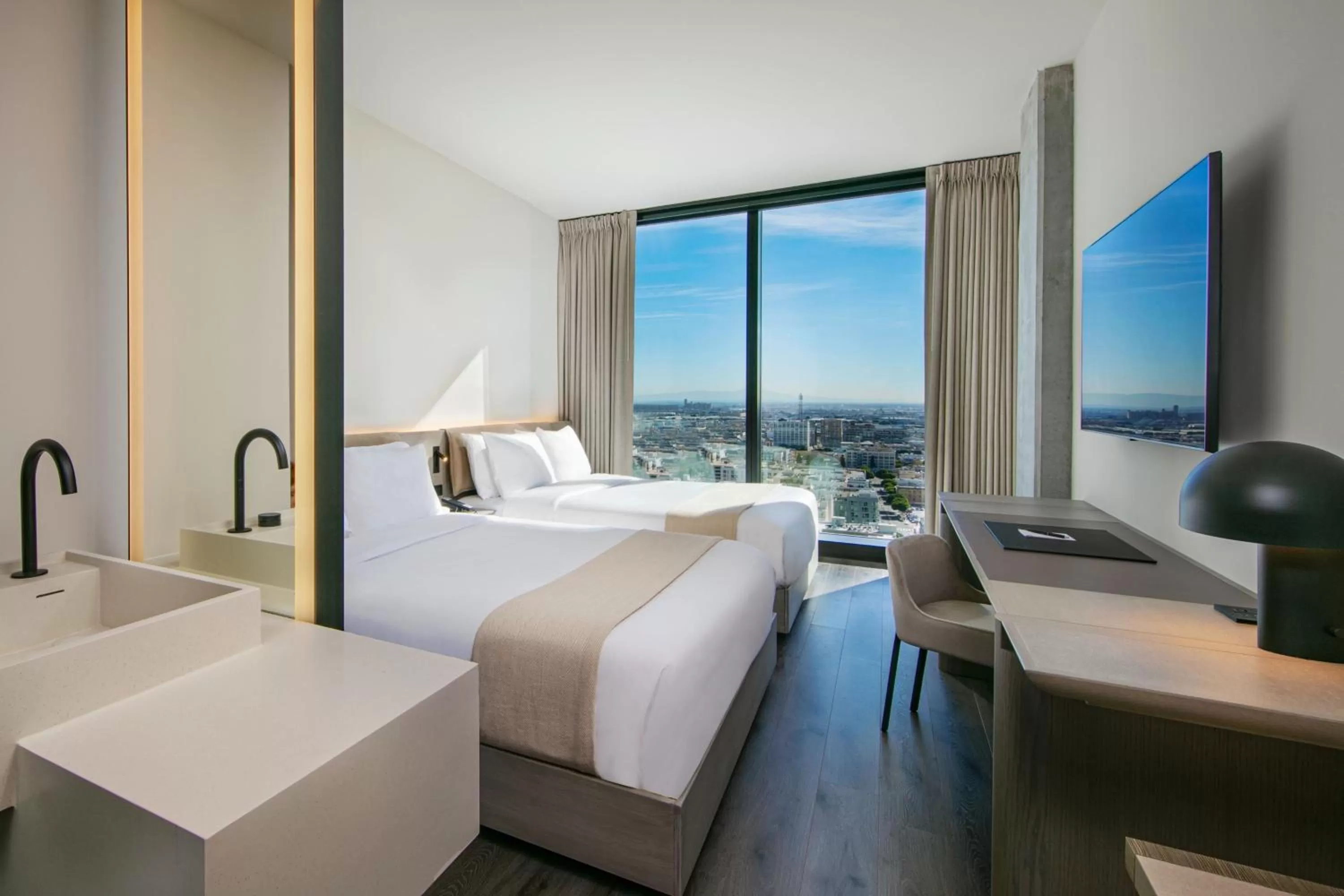 Standard Queen Room with Two Queen Beds and Roll-in Shower - Mobility Accessible in AC Hotel by Marriott Downtown Los Angeles