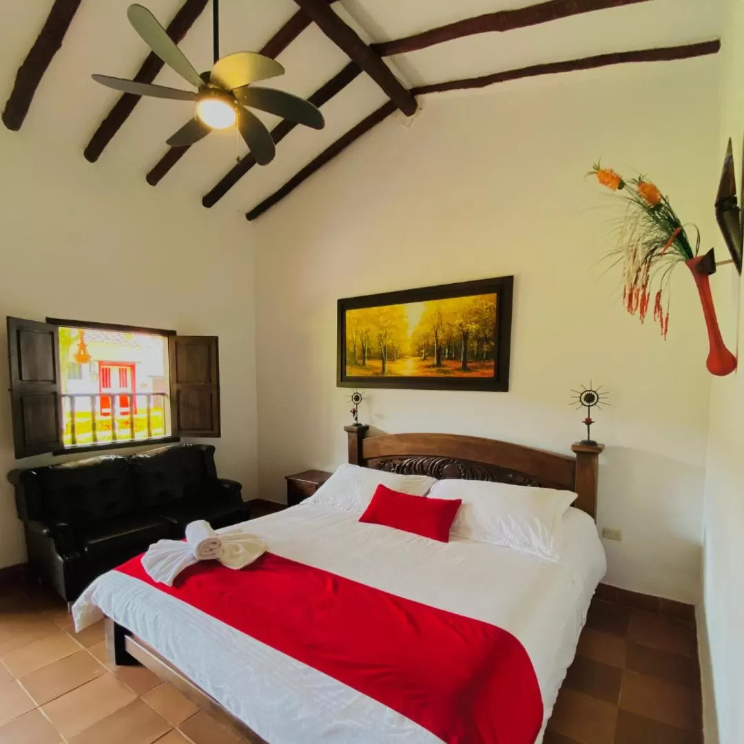 Bed in Hotel Hacienda Santa Barbara