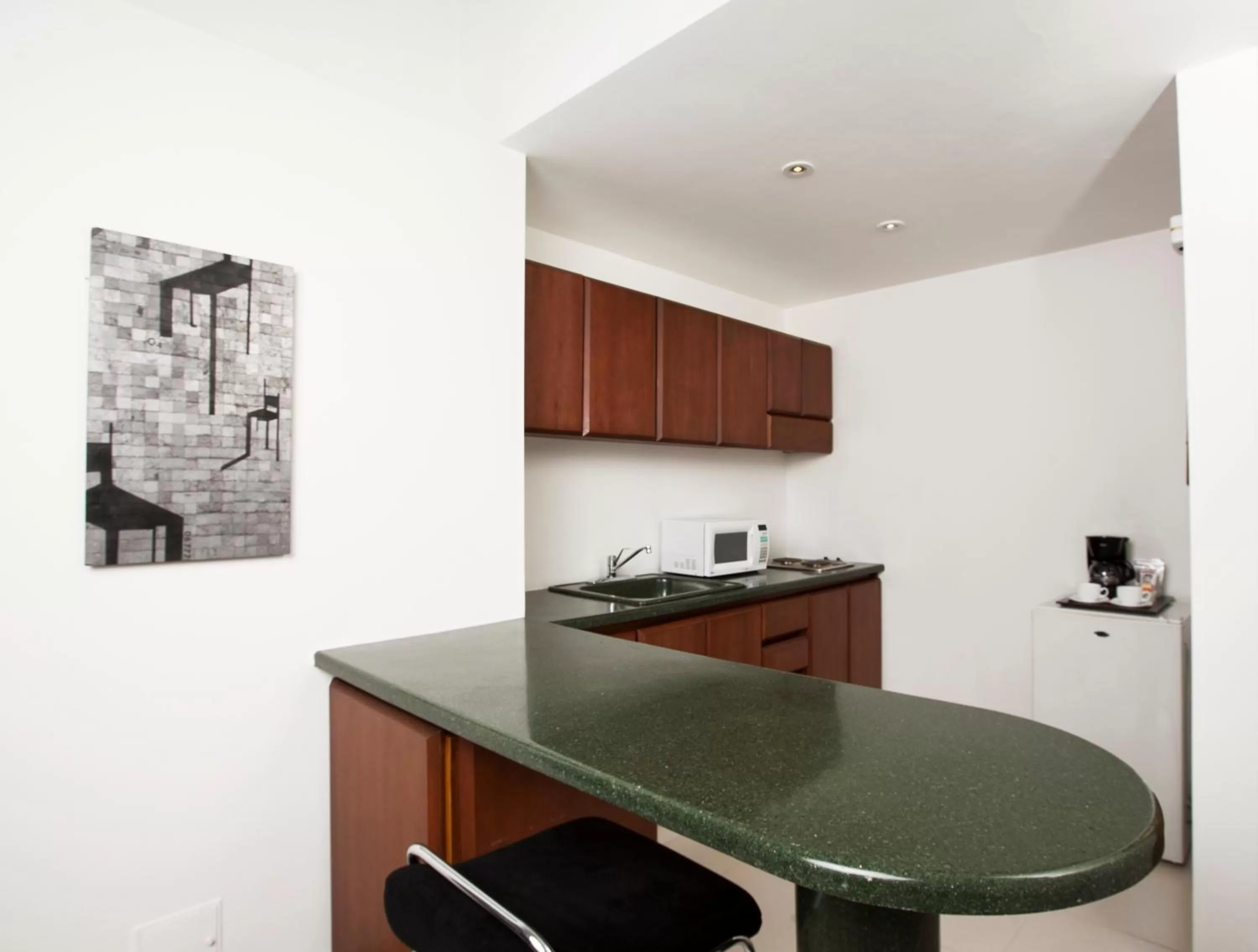 Kitchen or kitchenette in Richmond Suites Hotel