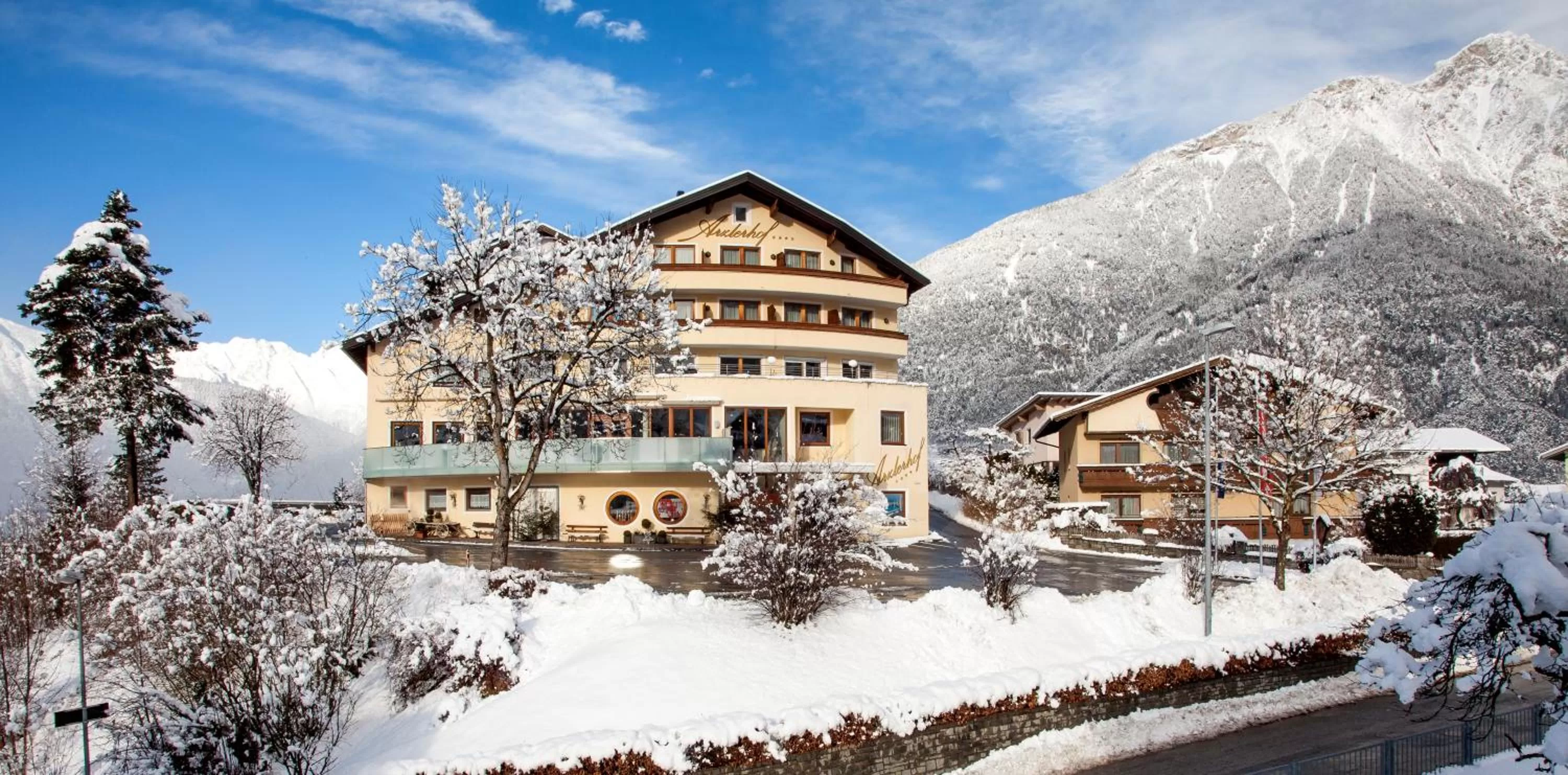 Property building, Winter in Hotel Arzlerhof
