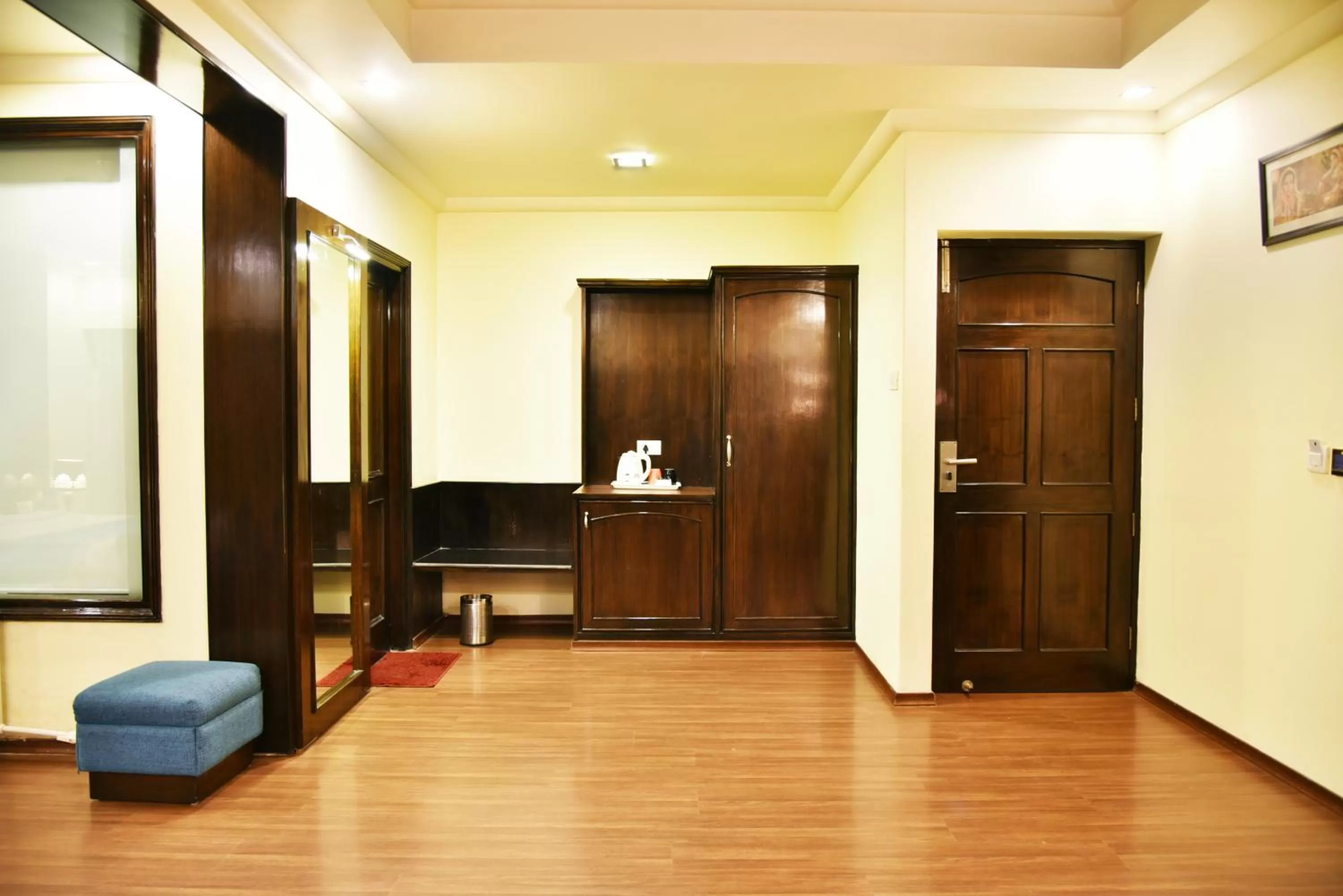 Living room in Indraprastha Resort - Centrally Heated Rooms, with Gym, Games & Spa