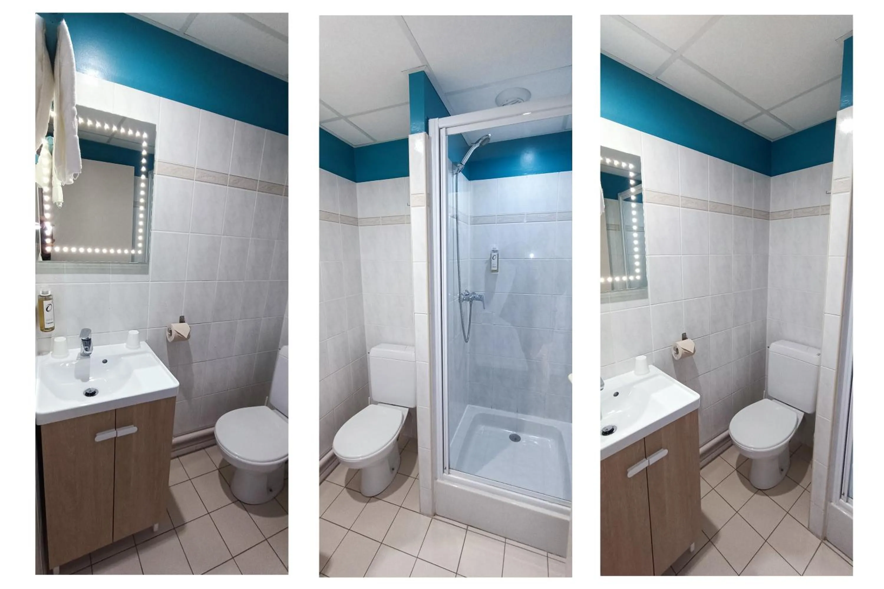 Shower in The Originals Access, Hôtel les Iris, Berck-sur-Mer