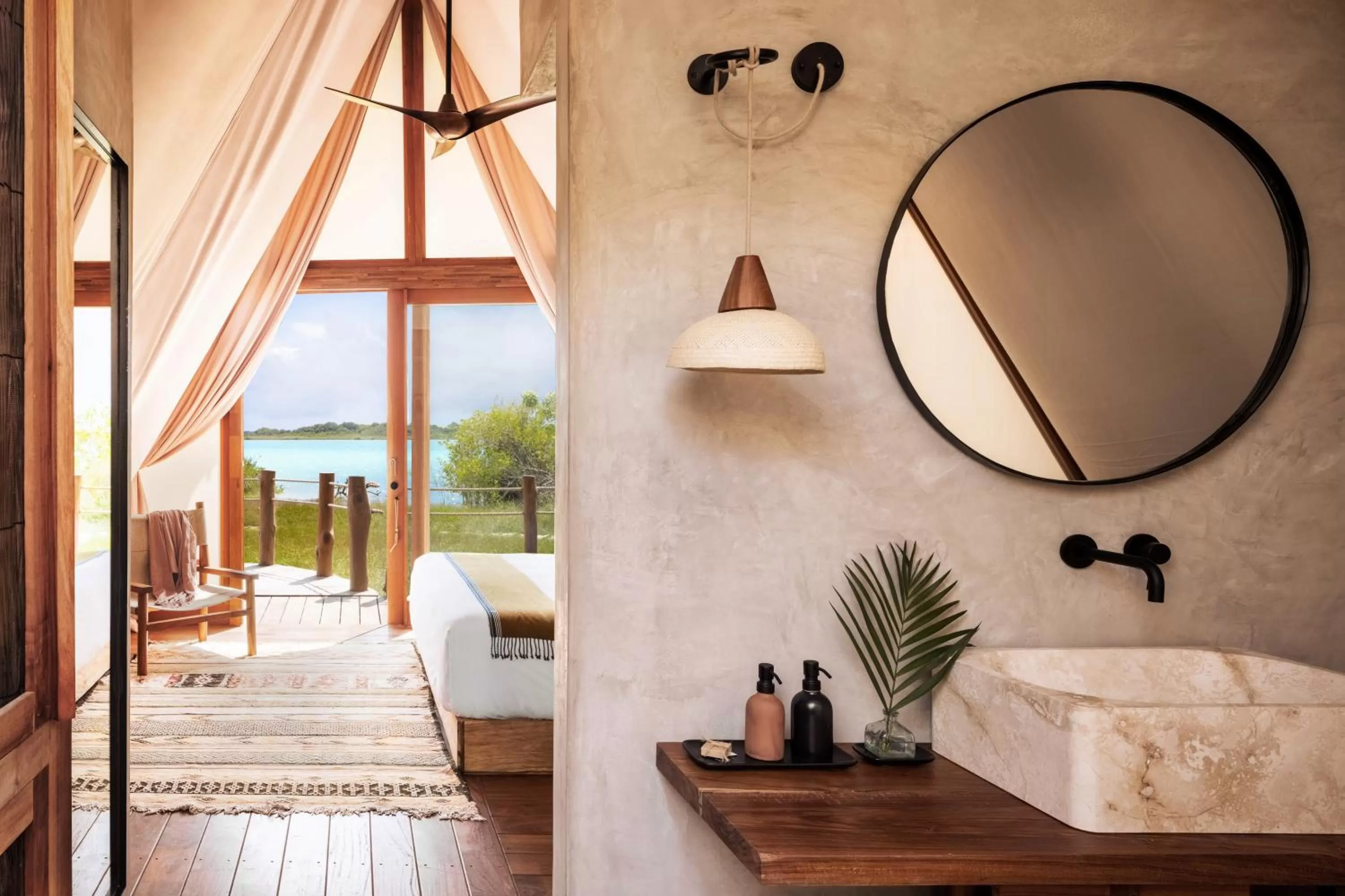 Bathroom in Our Habitas Bacalar - Adults Only
