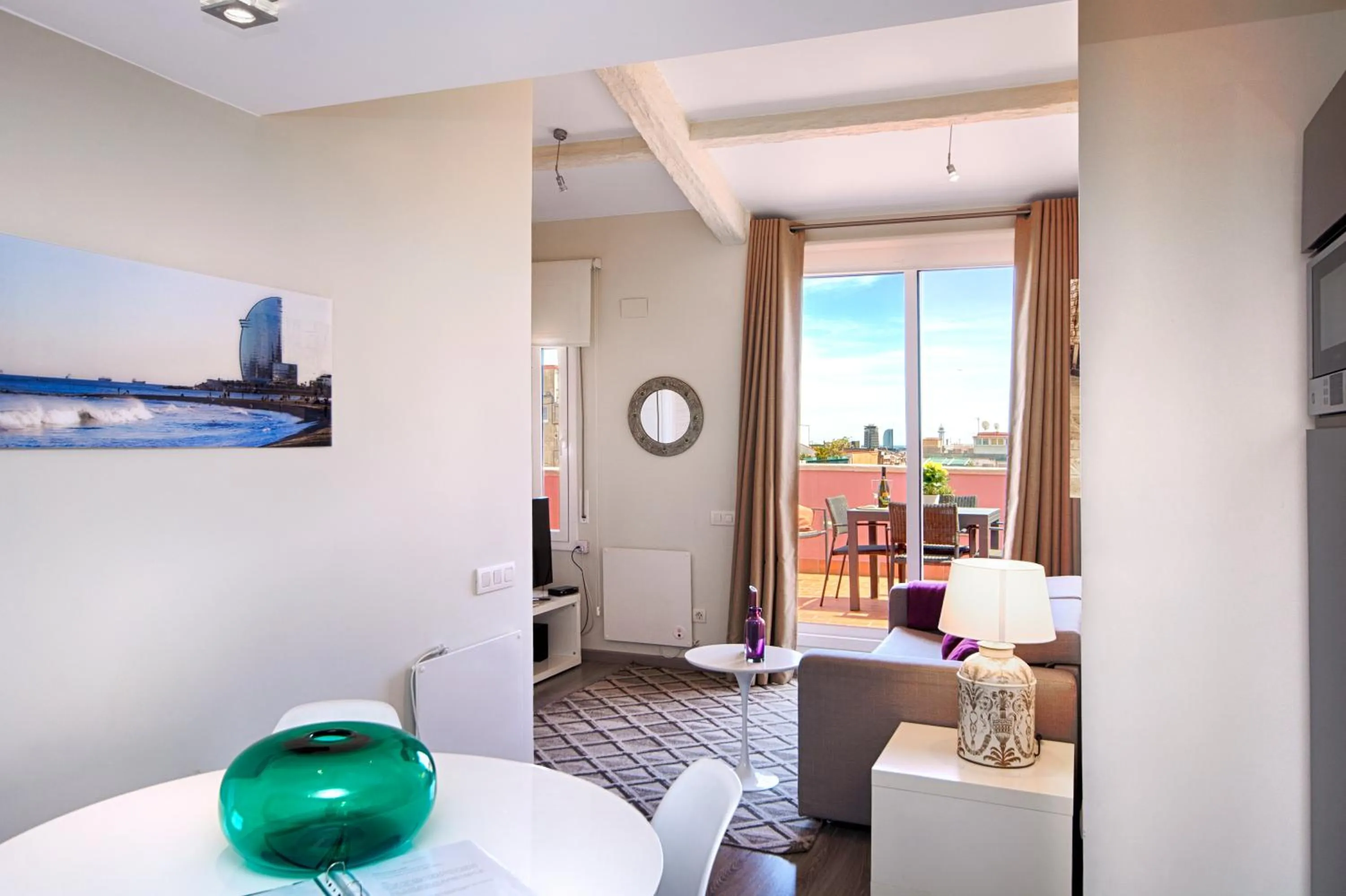 Library, Bed in Eixample Building Apartments by Mercedes Heritage