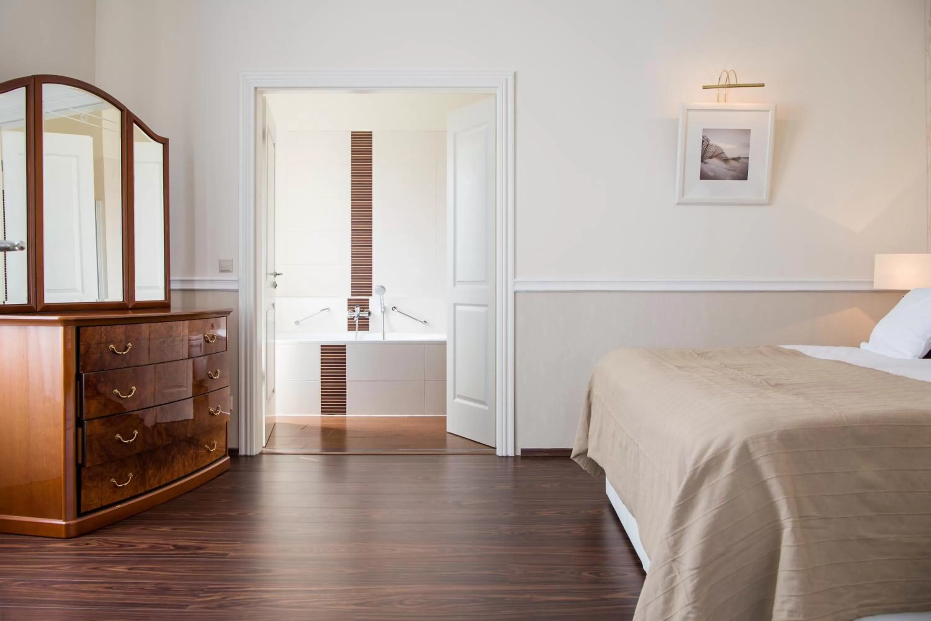 Bed in Hotel Stralsund