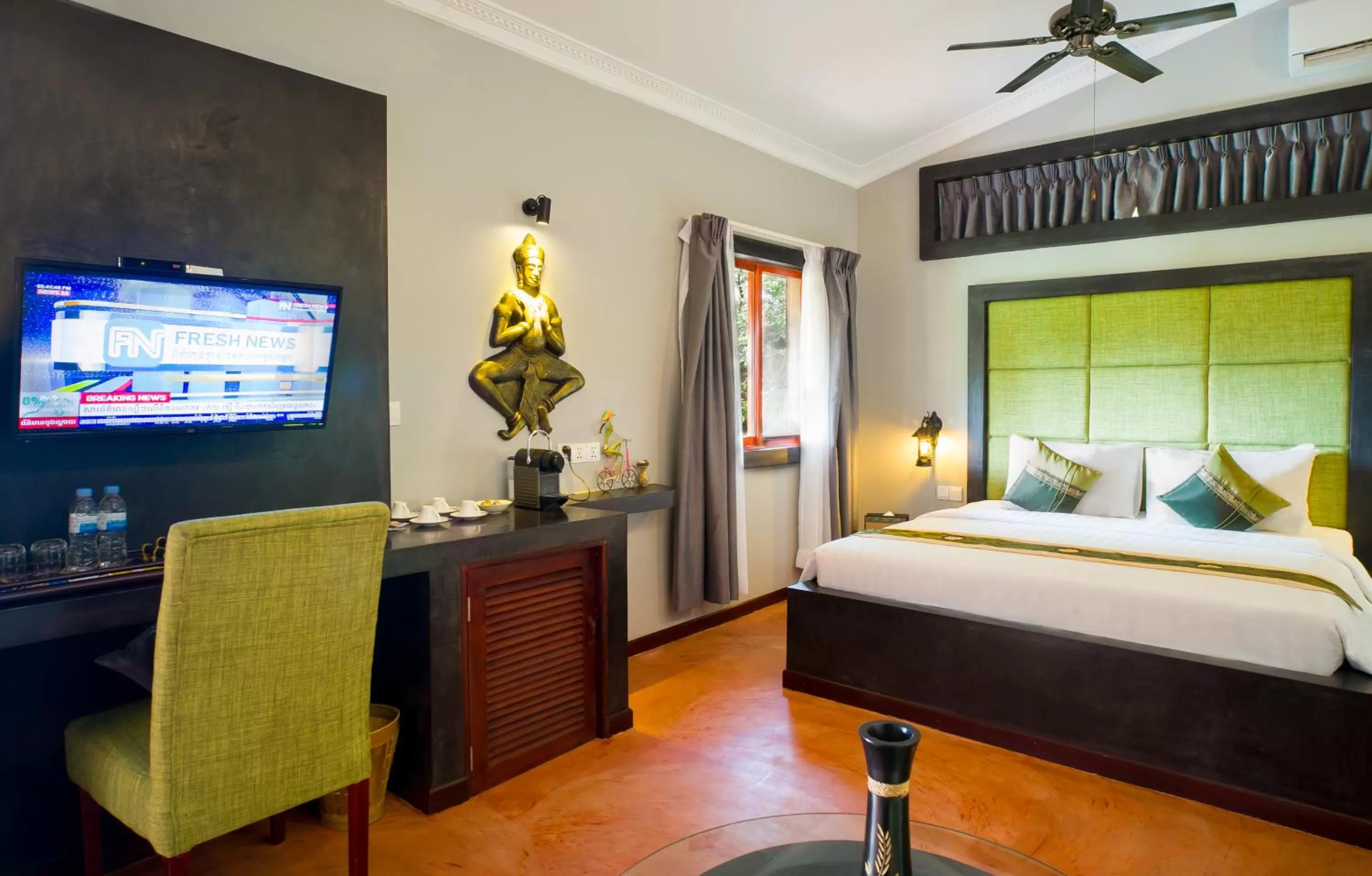 Bed in Authentic Khmer Village Resort