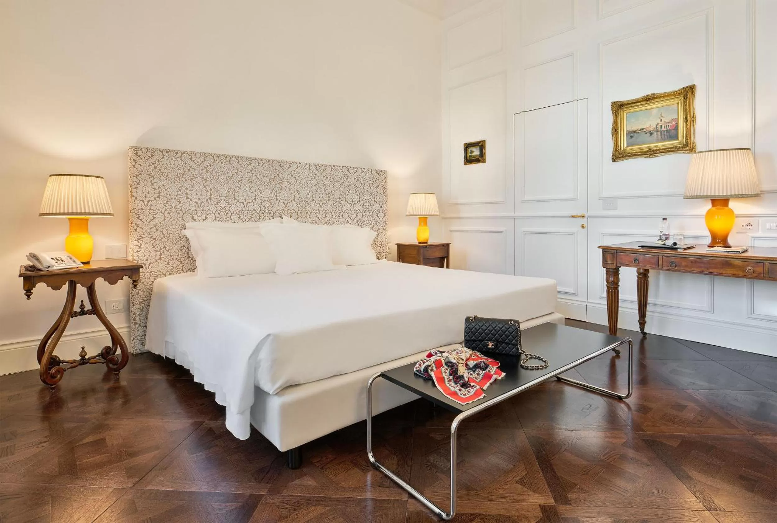 Decorative detail, Bed in Grand Hotel Duchi d'Aosta