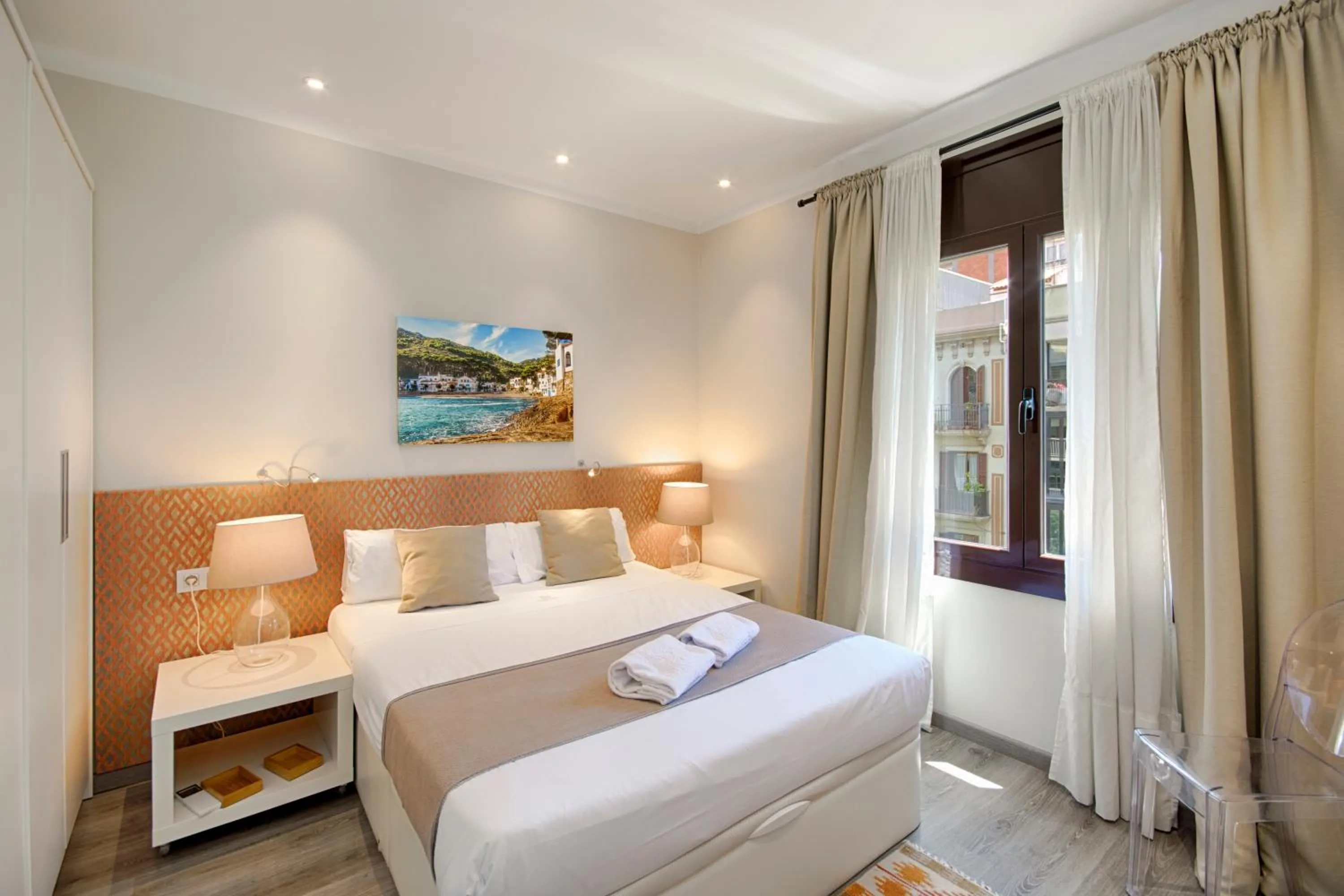 Bedroom, Bed in Eixample Building Apartments by Mercedes Heritage