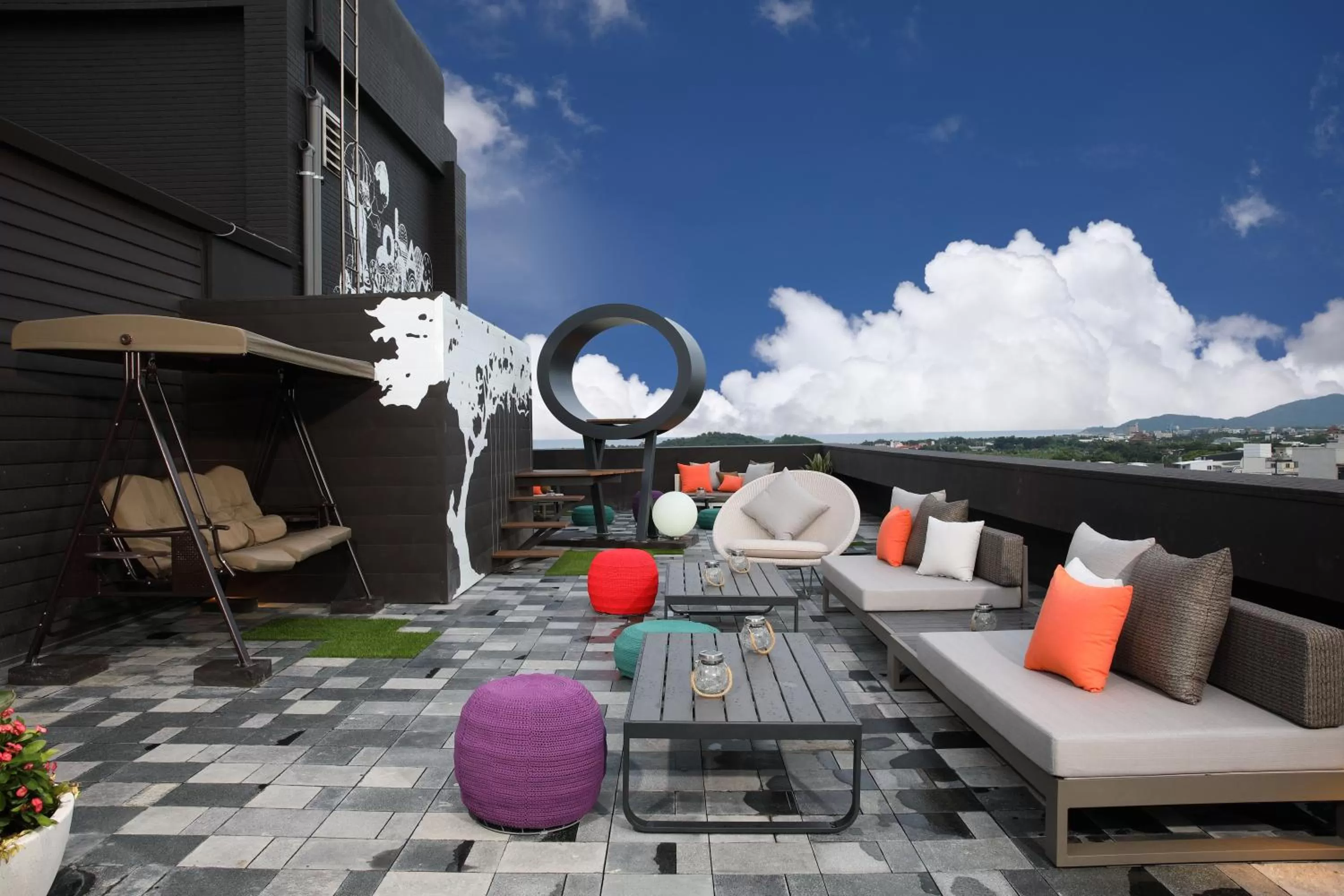 Balcony/Terrace in OLAH Poshtel - Hualien Zhongfu