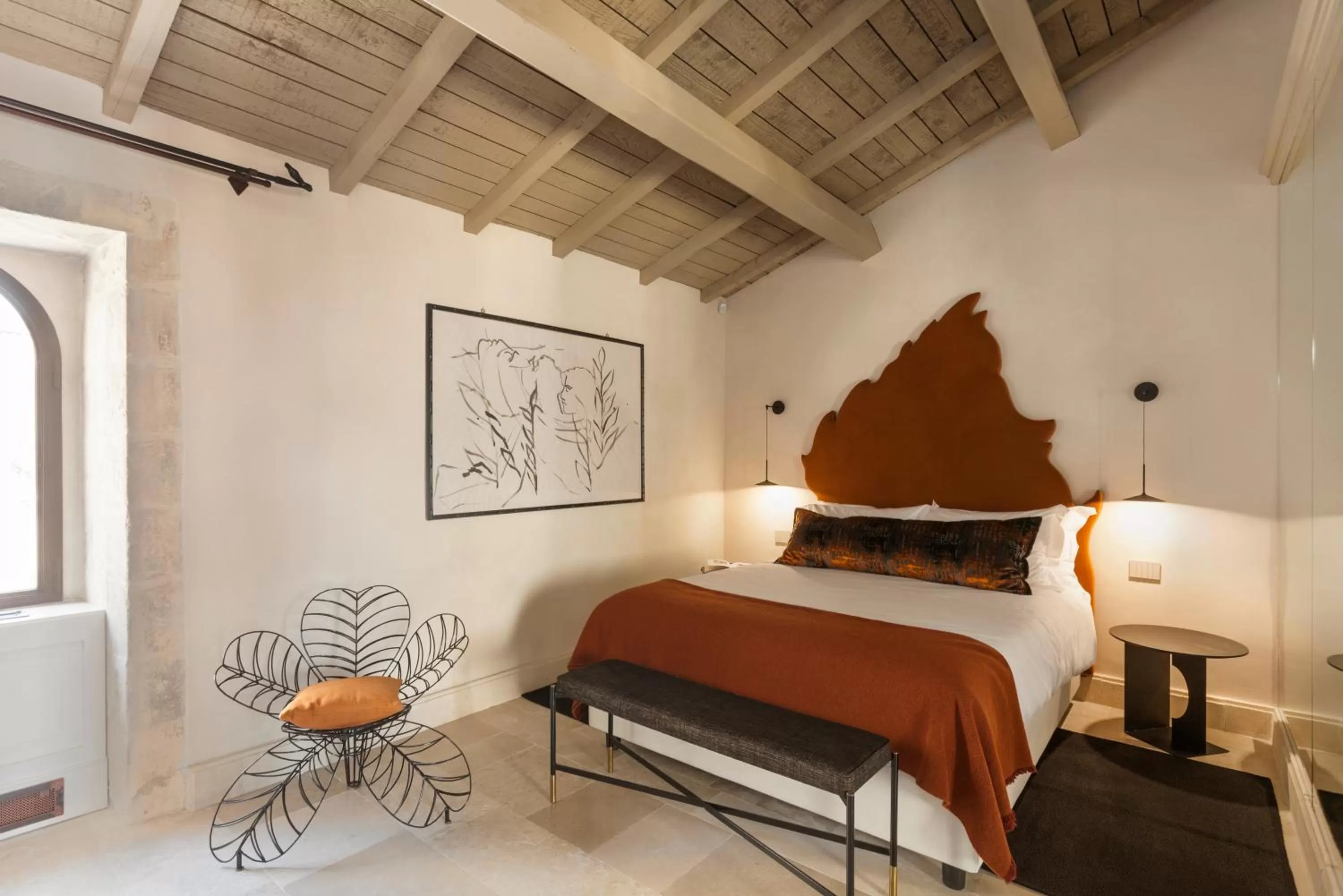 Patio, Bed in Palazzo Maresgallo Suites & SPA