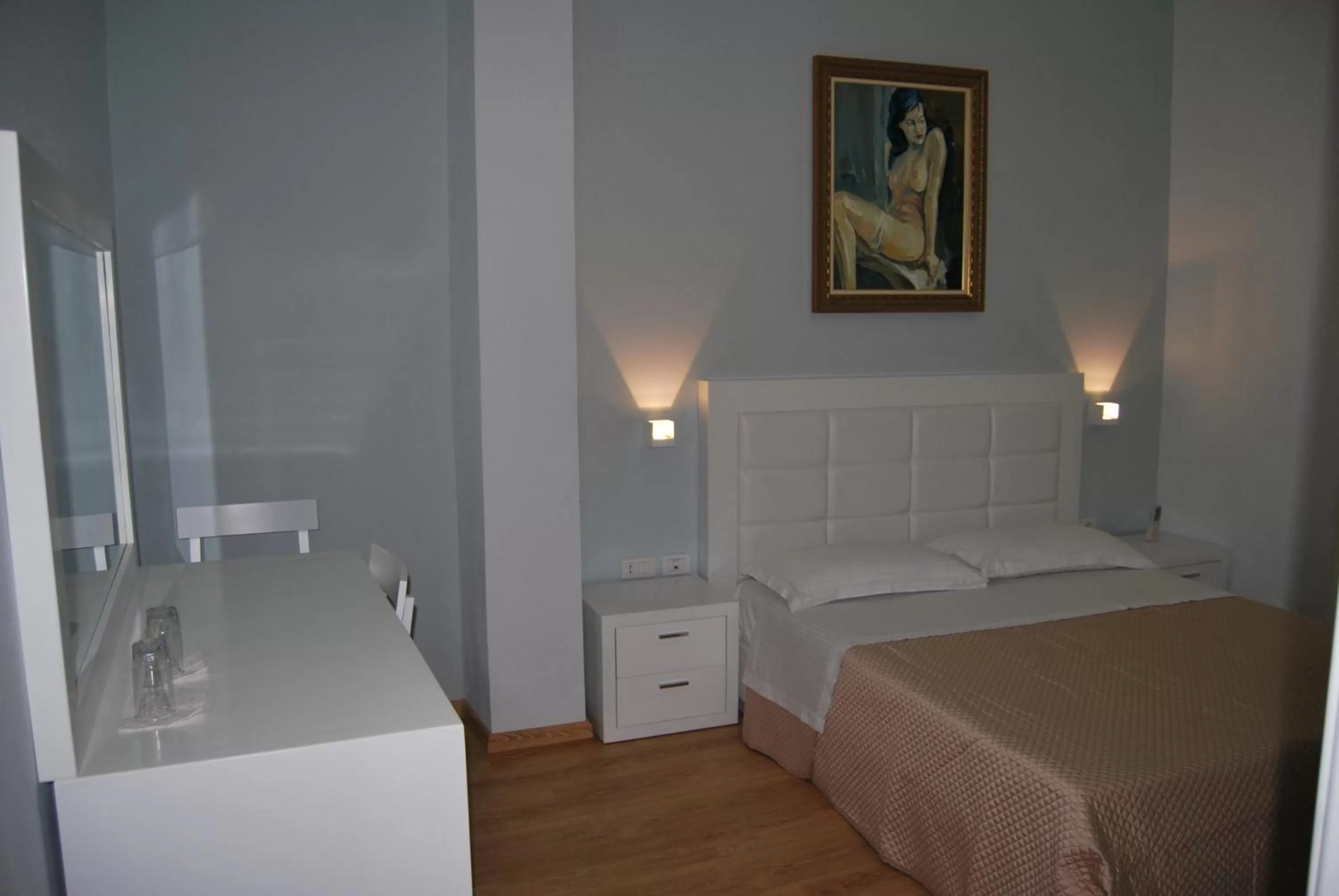 Decorative detail, Bed in Hotel & Restaurant White City