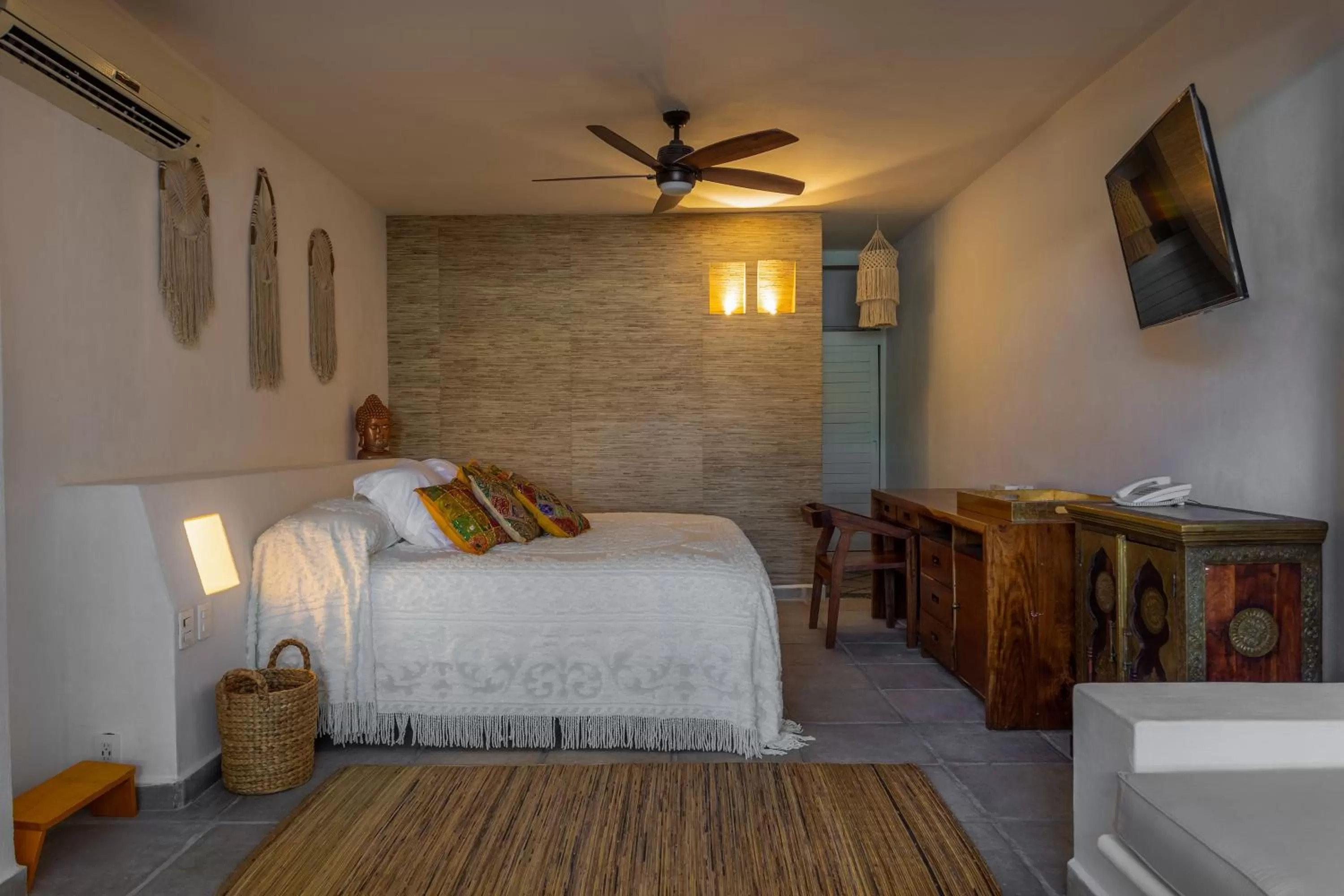 Seating area, Bed in Lotus Beach Hotel - Adults Only