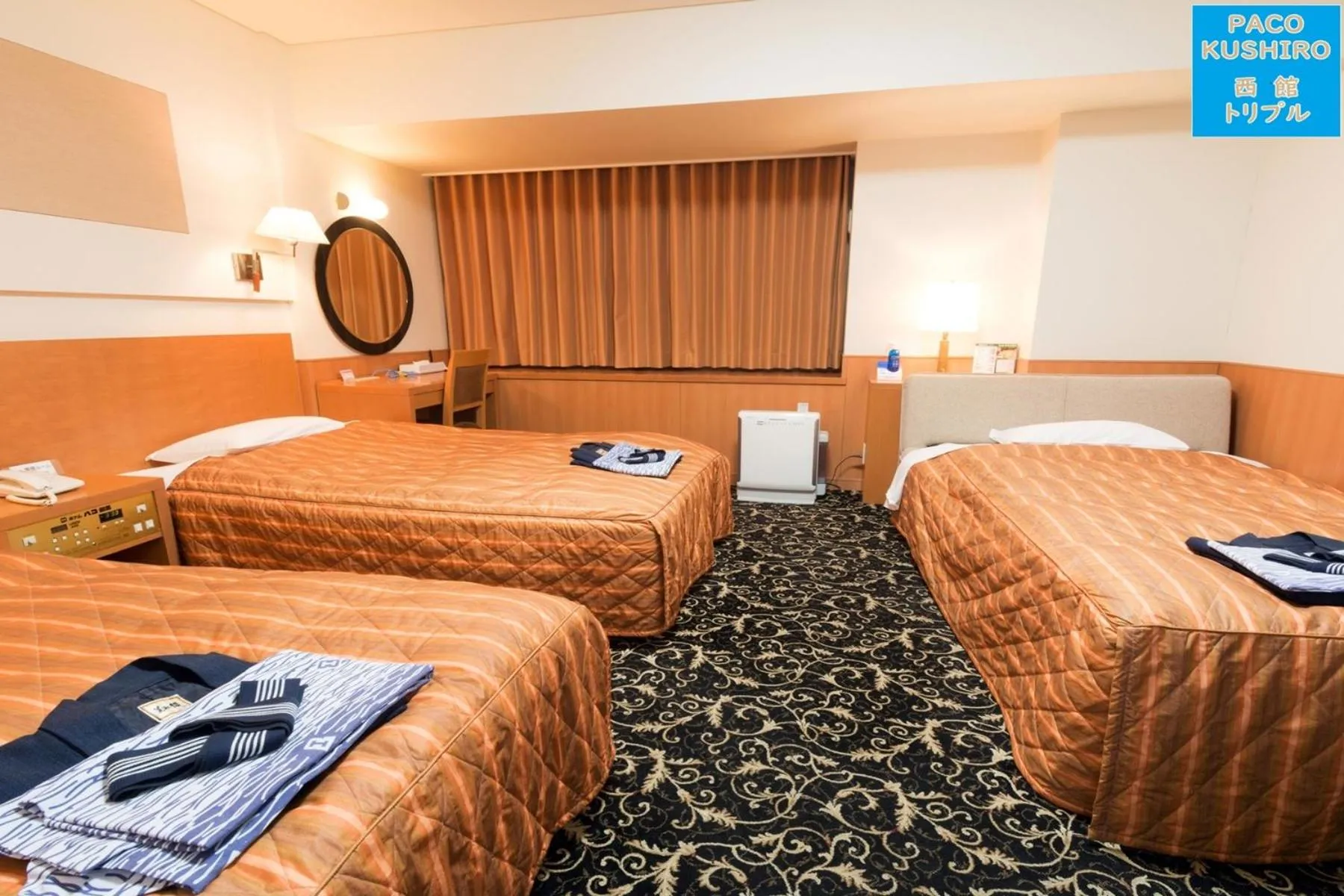 Bed in Hotel Paco Kushiro