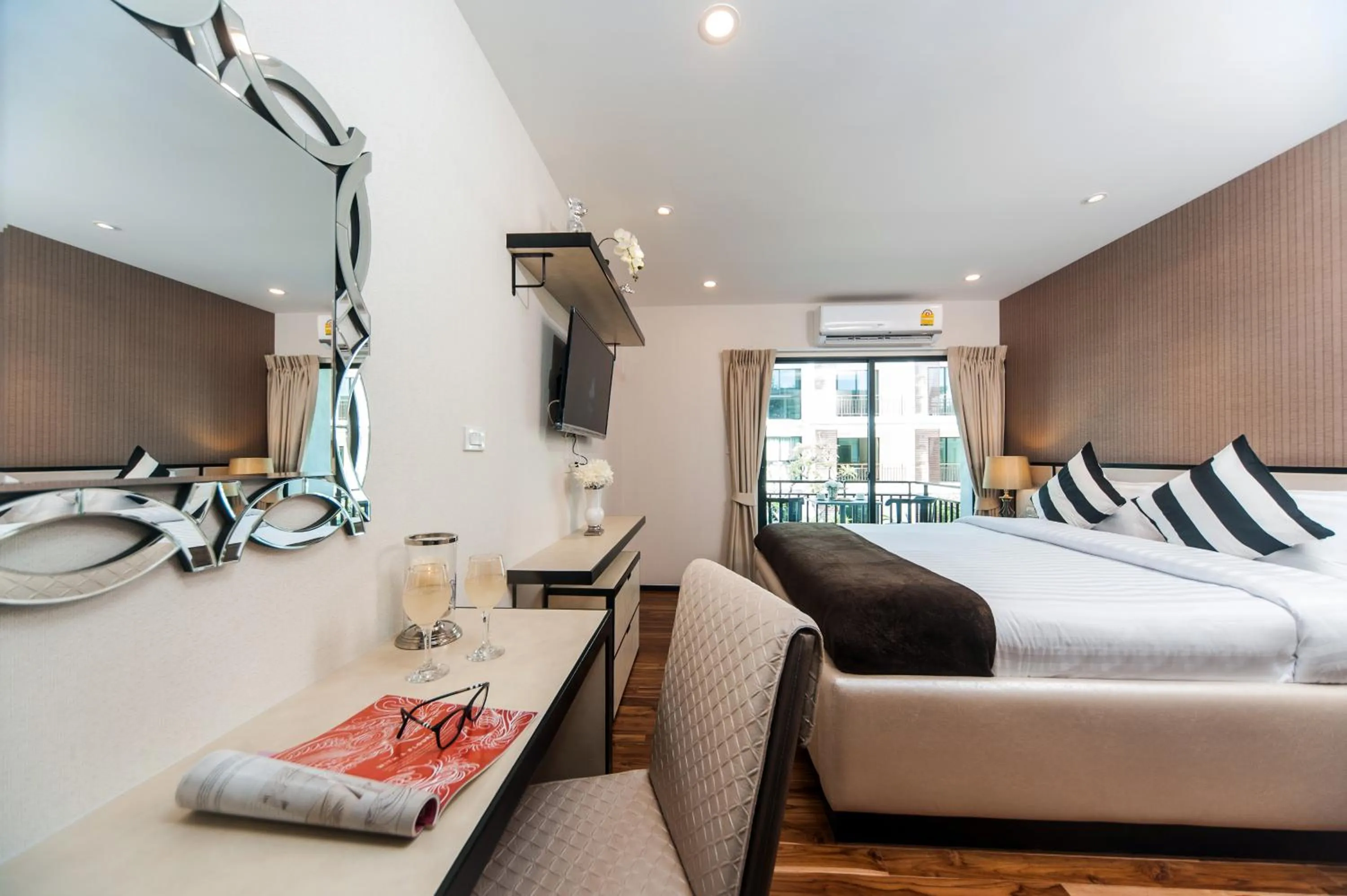 Bedroom, Bed in The Title KR Beach Condotel Rawai Beach