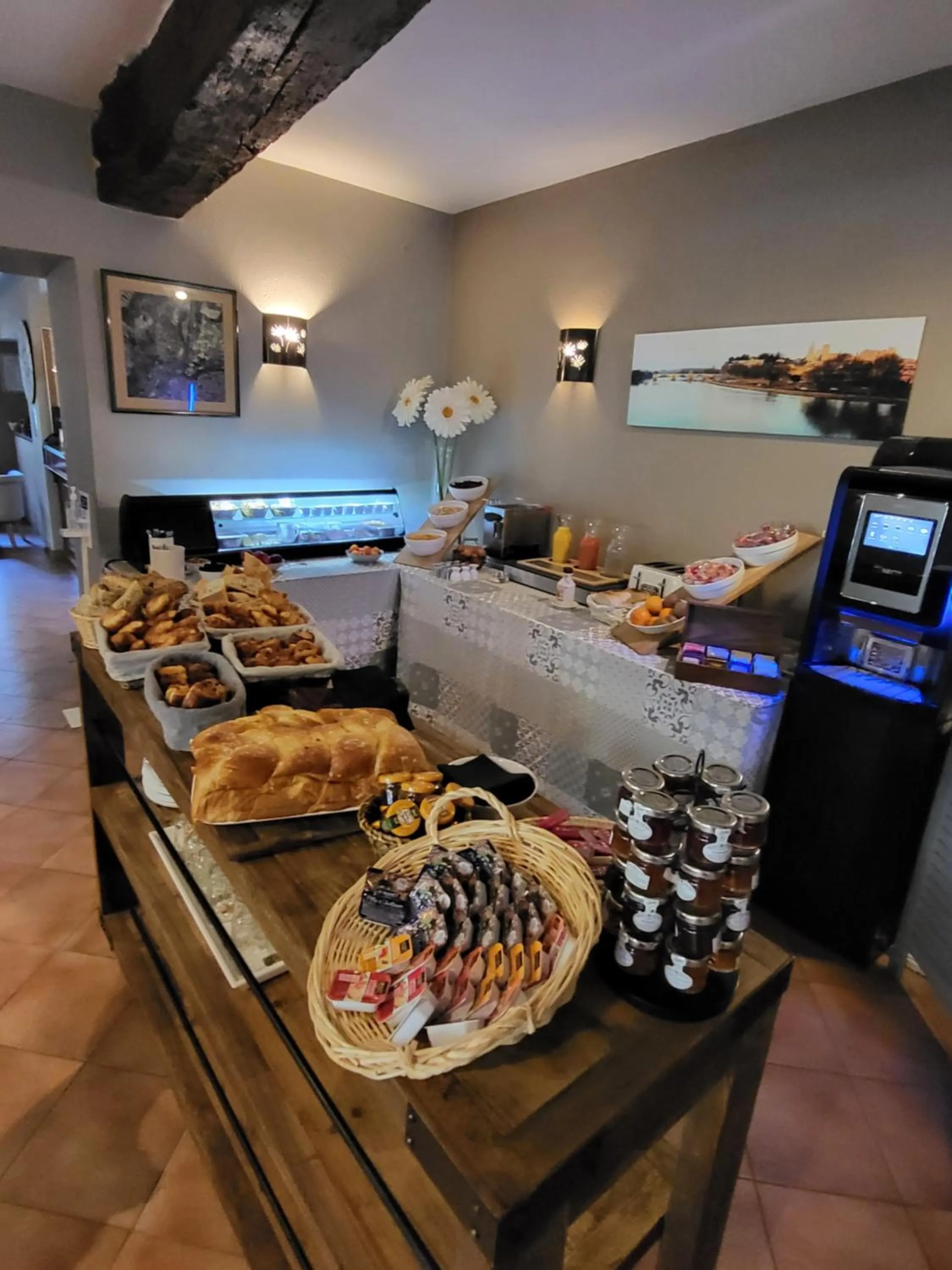 Buffet breakfast in Logis Hotel la Ferme