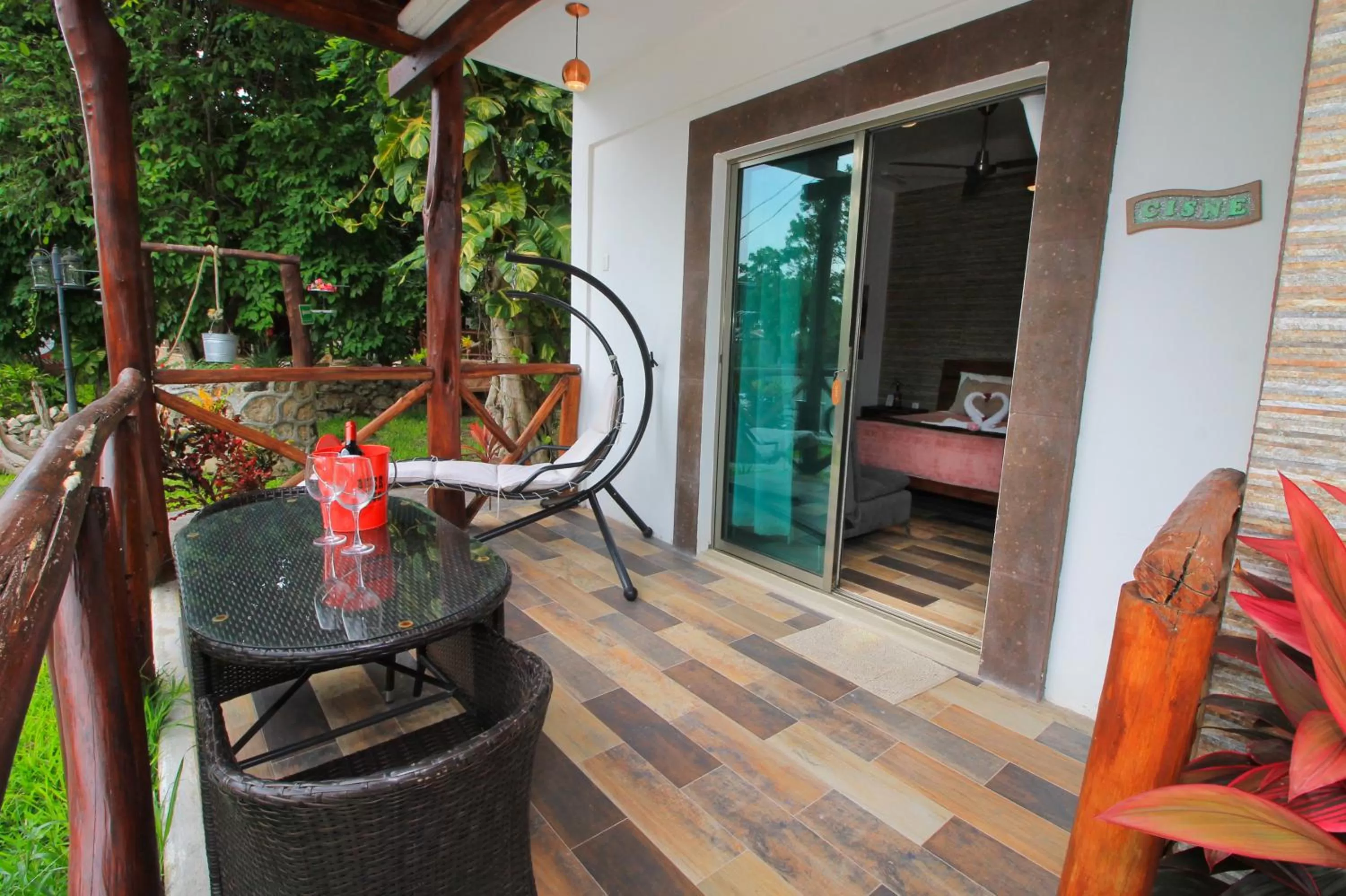 Balcony/Terrace in Hotel Pancho Villas Bacalar Vista a Laguna