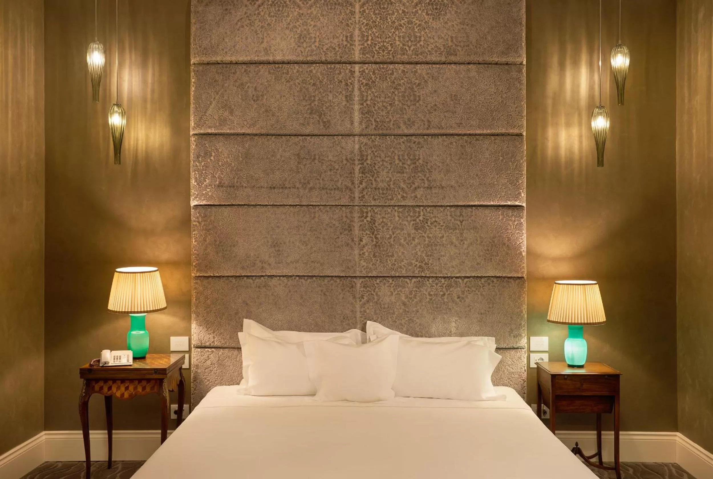 Decorative detail, Bed in Grand Hotel Duchi d'Aosta