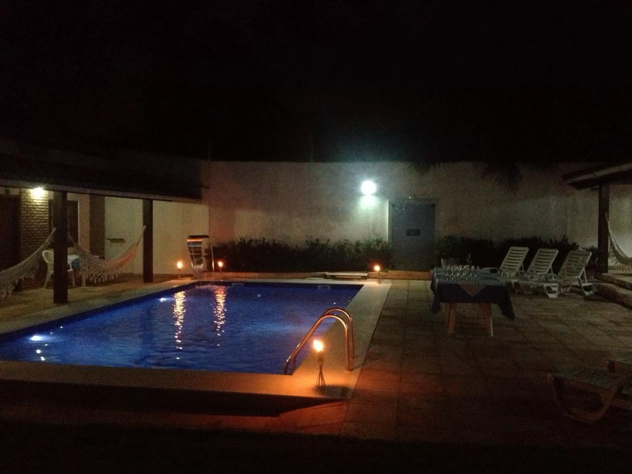 Night, Swimming Pool in Hotel Pousada Salvador Paradise