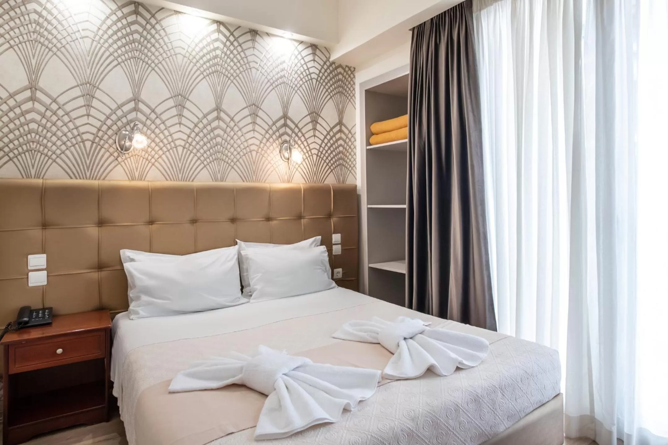 Bed in Athens Golden City Hotel