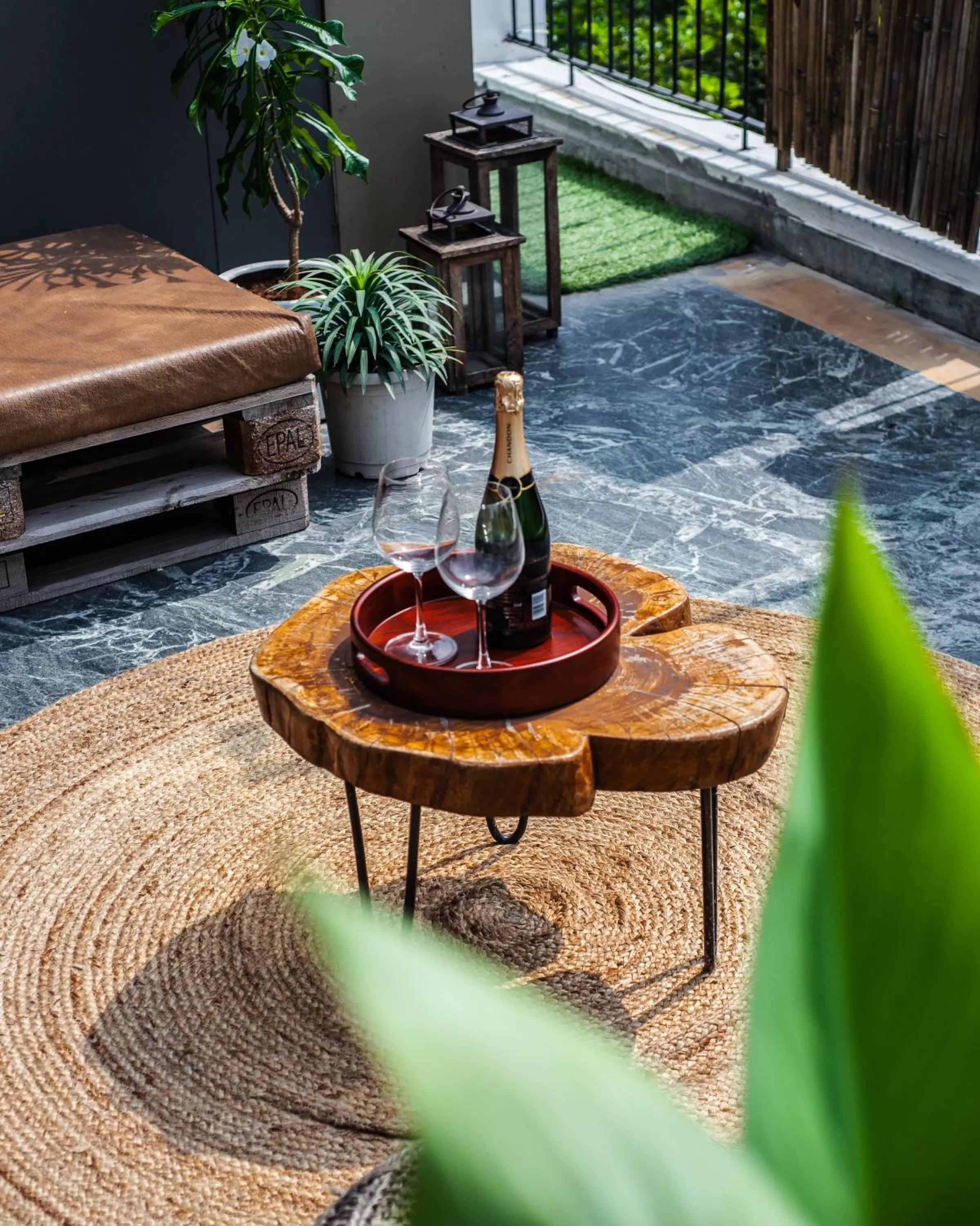 Patio in LetsBunk Poshtel & Suites