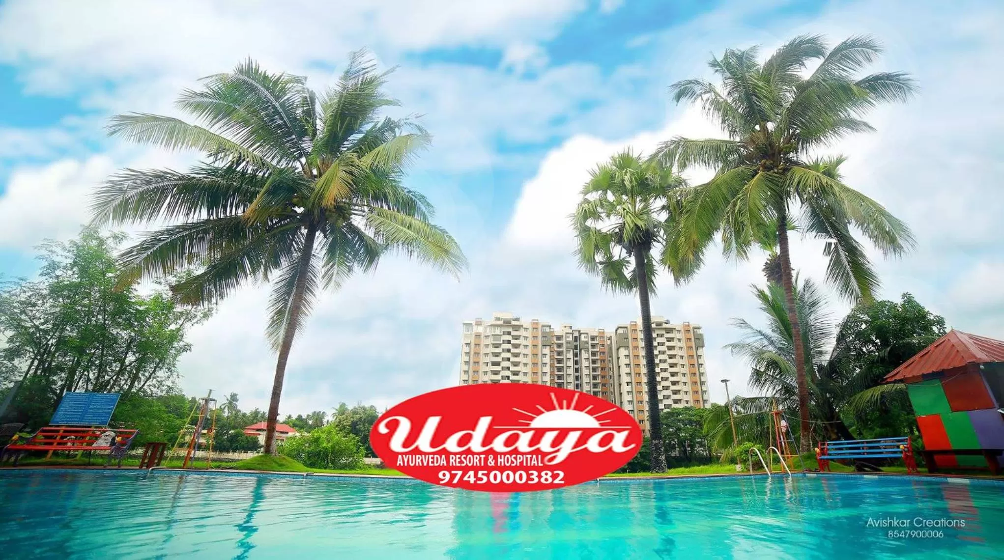 Pool view in Udaya Resort