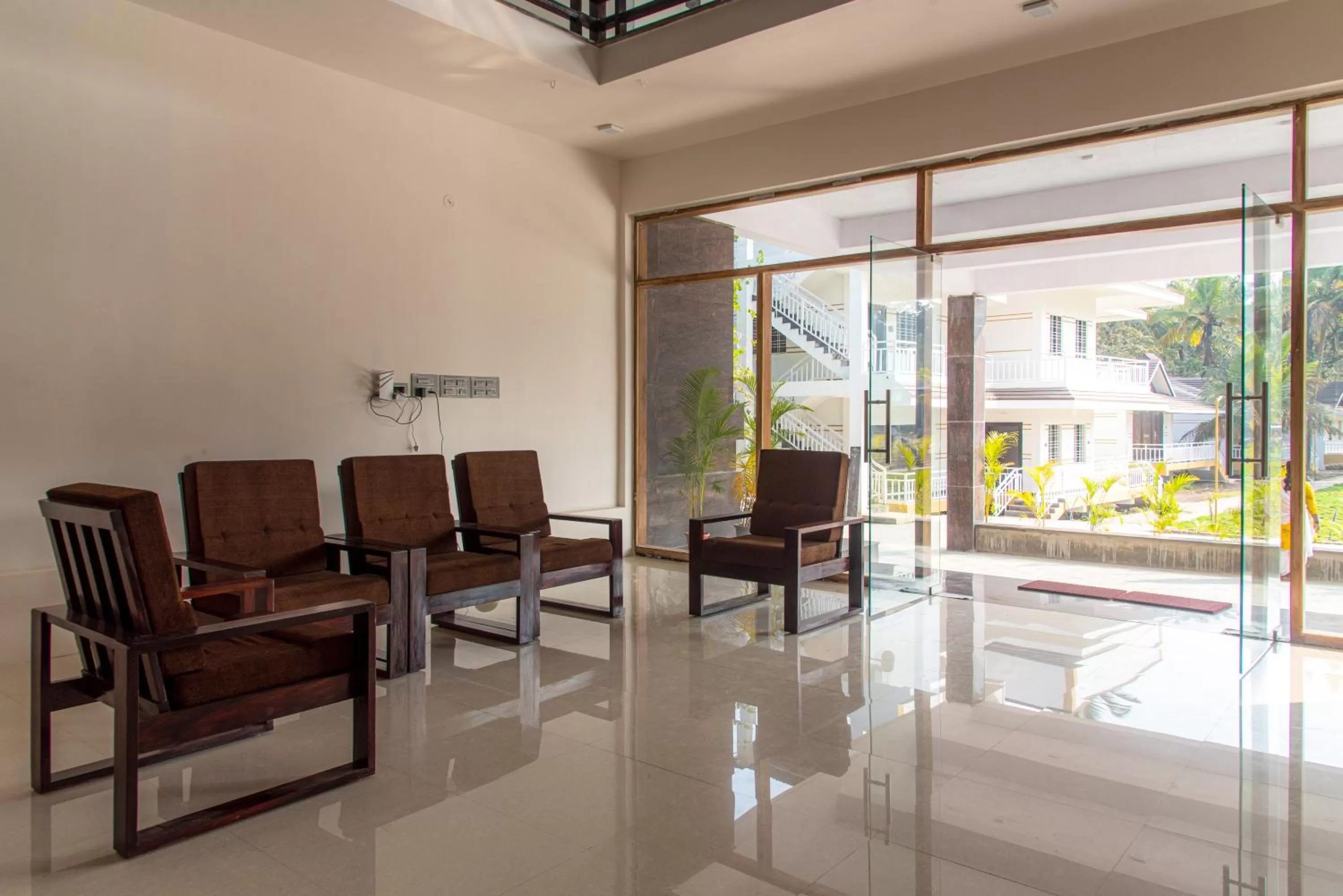 Seating area in Shreeyog Resort Dandeli