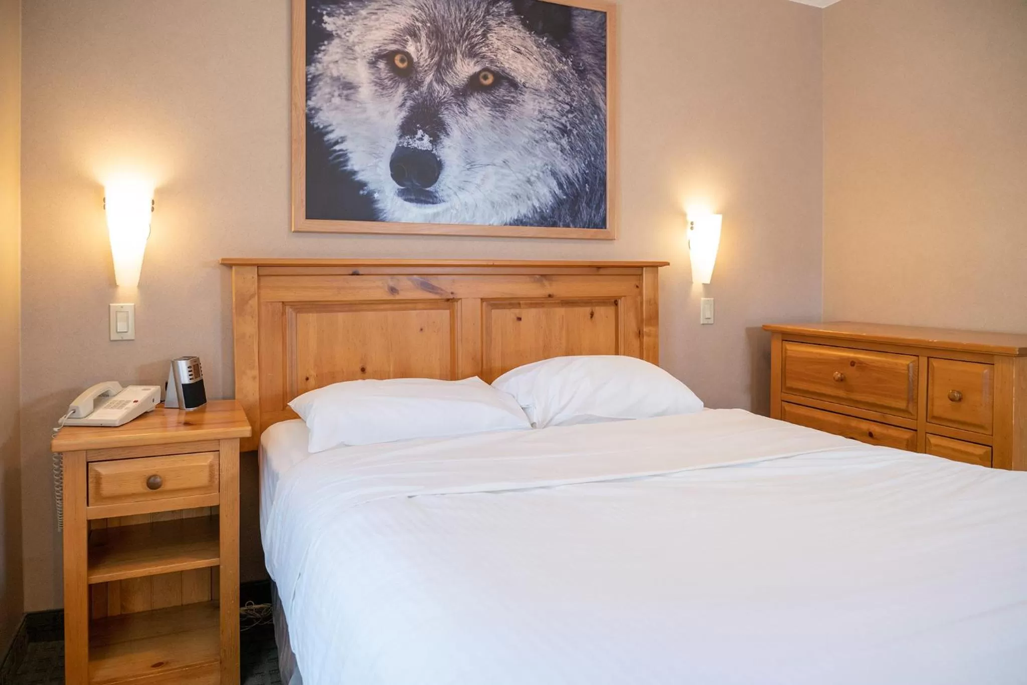 Bed in Banff Rocky Mountain Resort